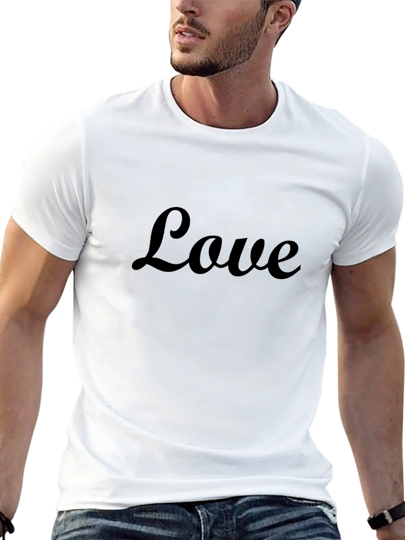 Love Script Black T-Shirt - Stylish Casual Wear