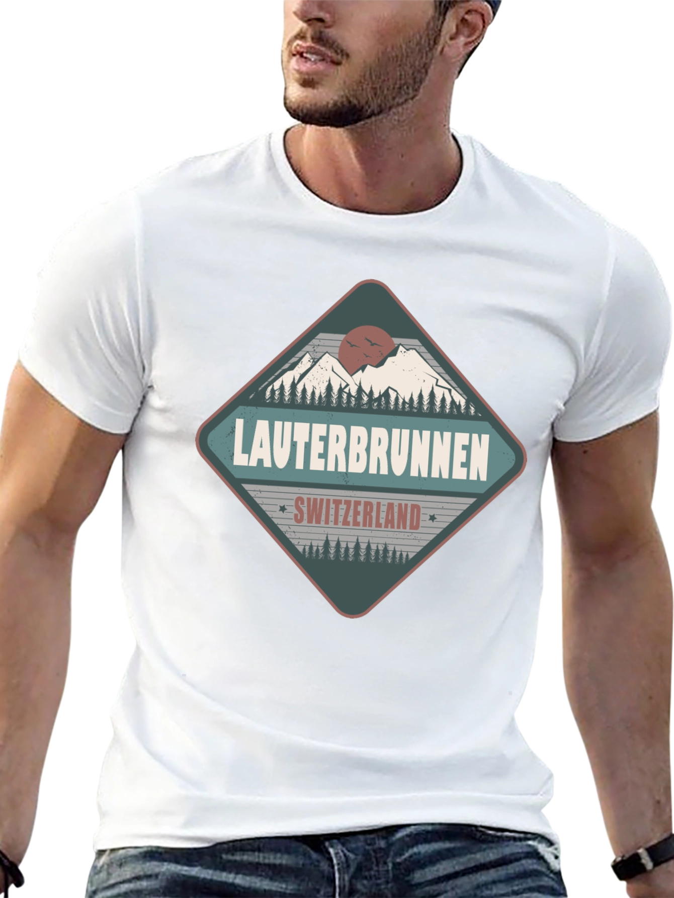 Lauterbrunnen Switzerland Black Graphic Tee