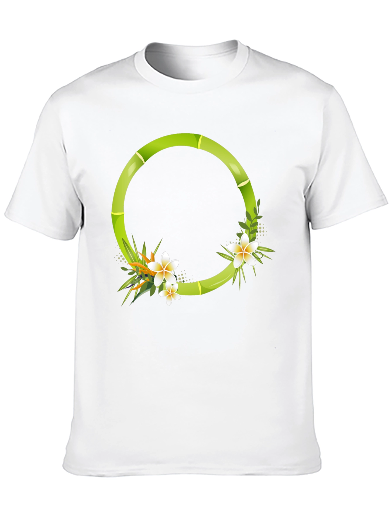 Bamboo Floral Circle Graphic T-Shirt