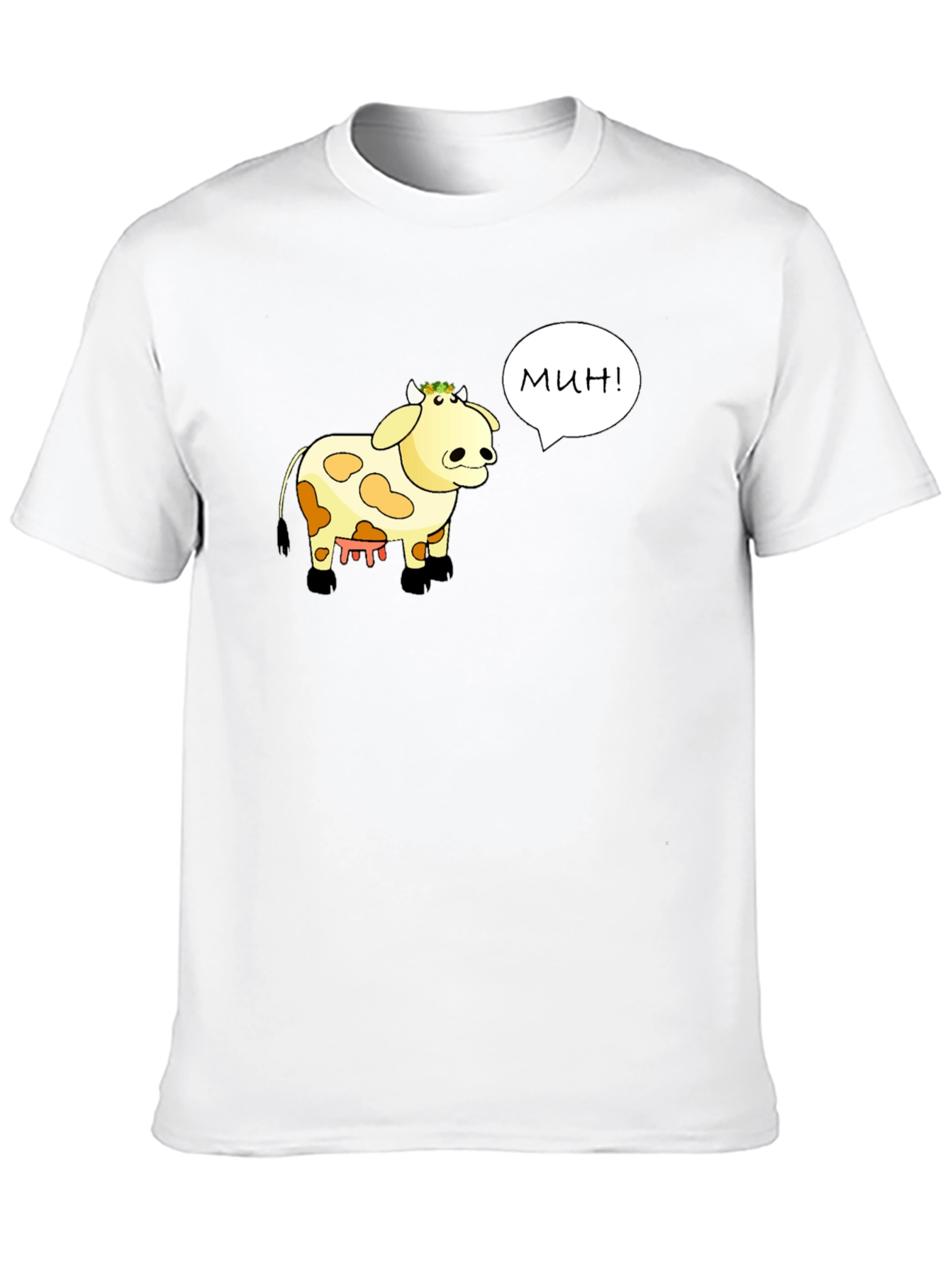 Funny Cartoon Cow T-Shirt - Moo! in Russian