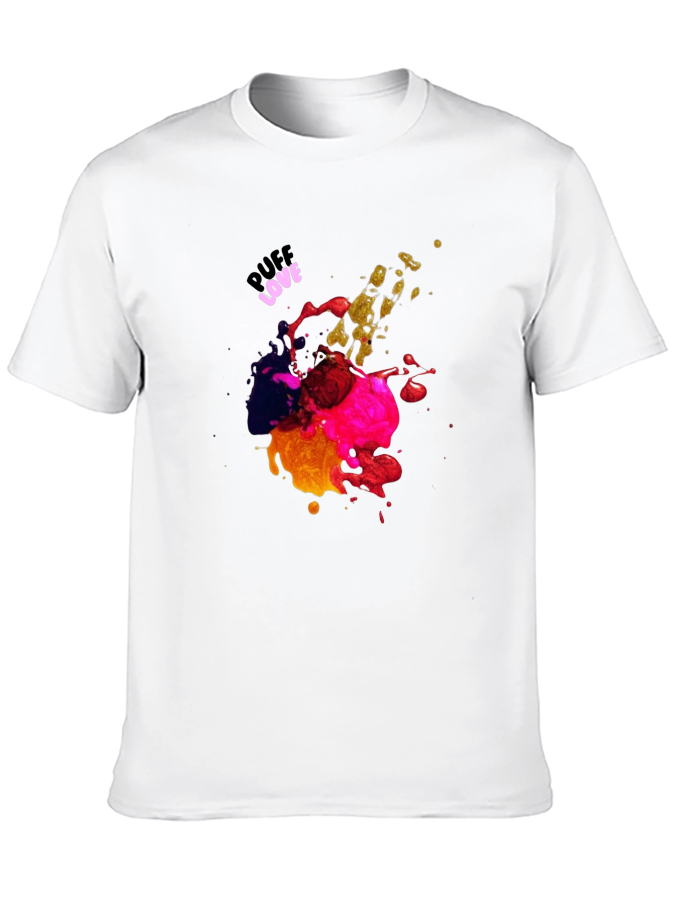 Abstract Splatter Graphic Black T-Shirt