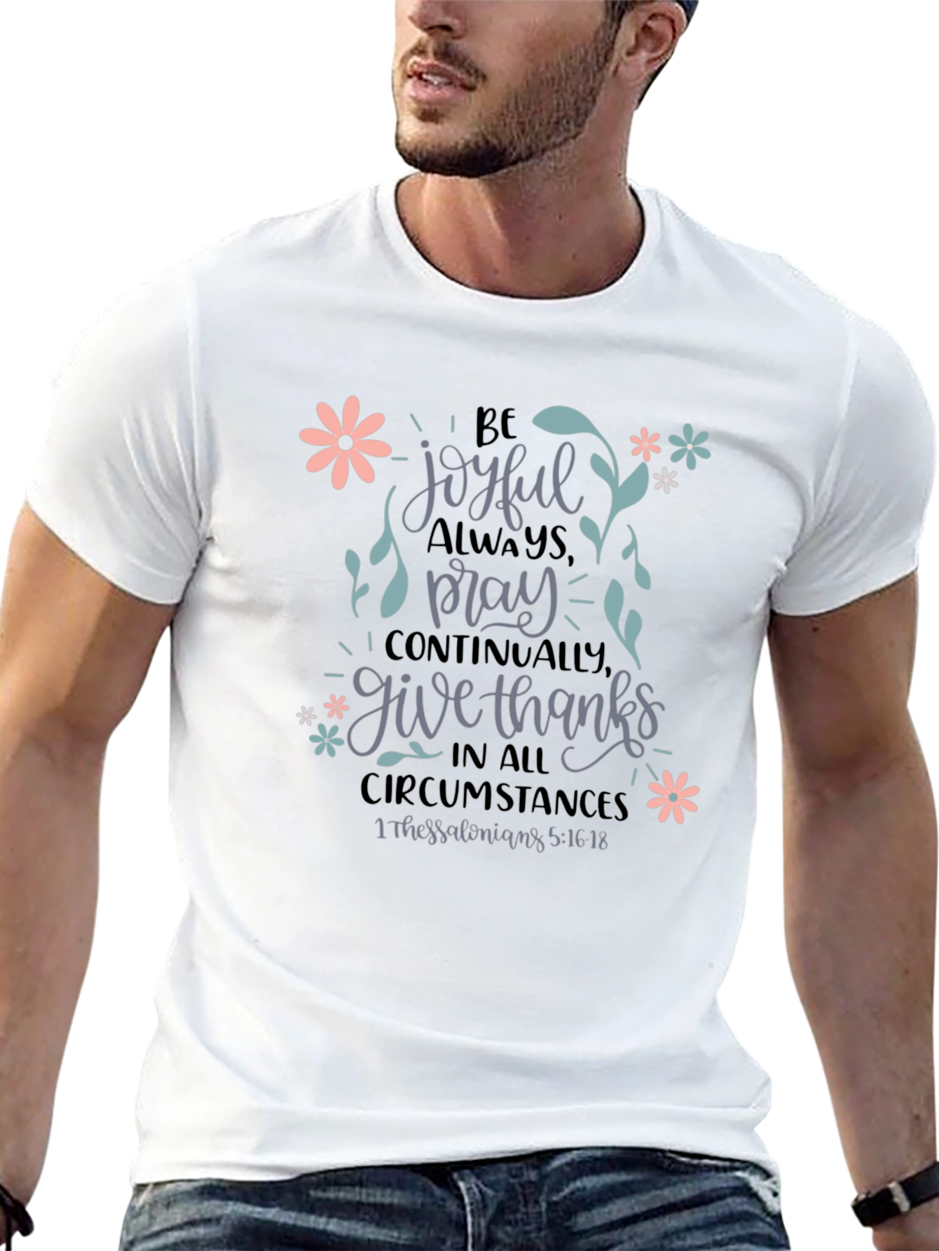 Be Joyful T-Shirt - Floral Christian Tee