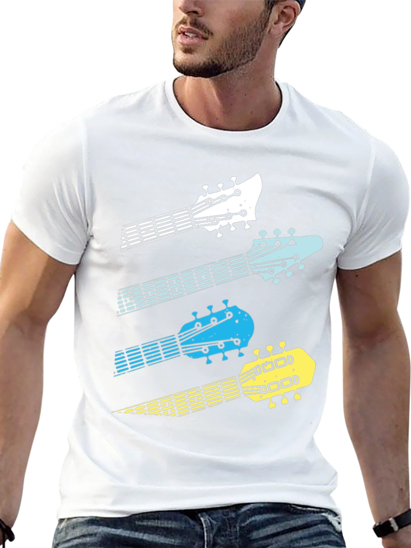 Guitar Headstock Graphic Tee - Music Lover T-Shirt