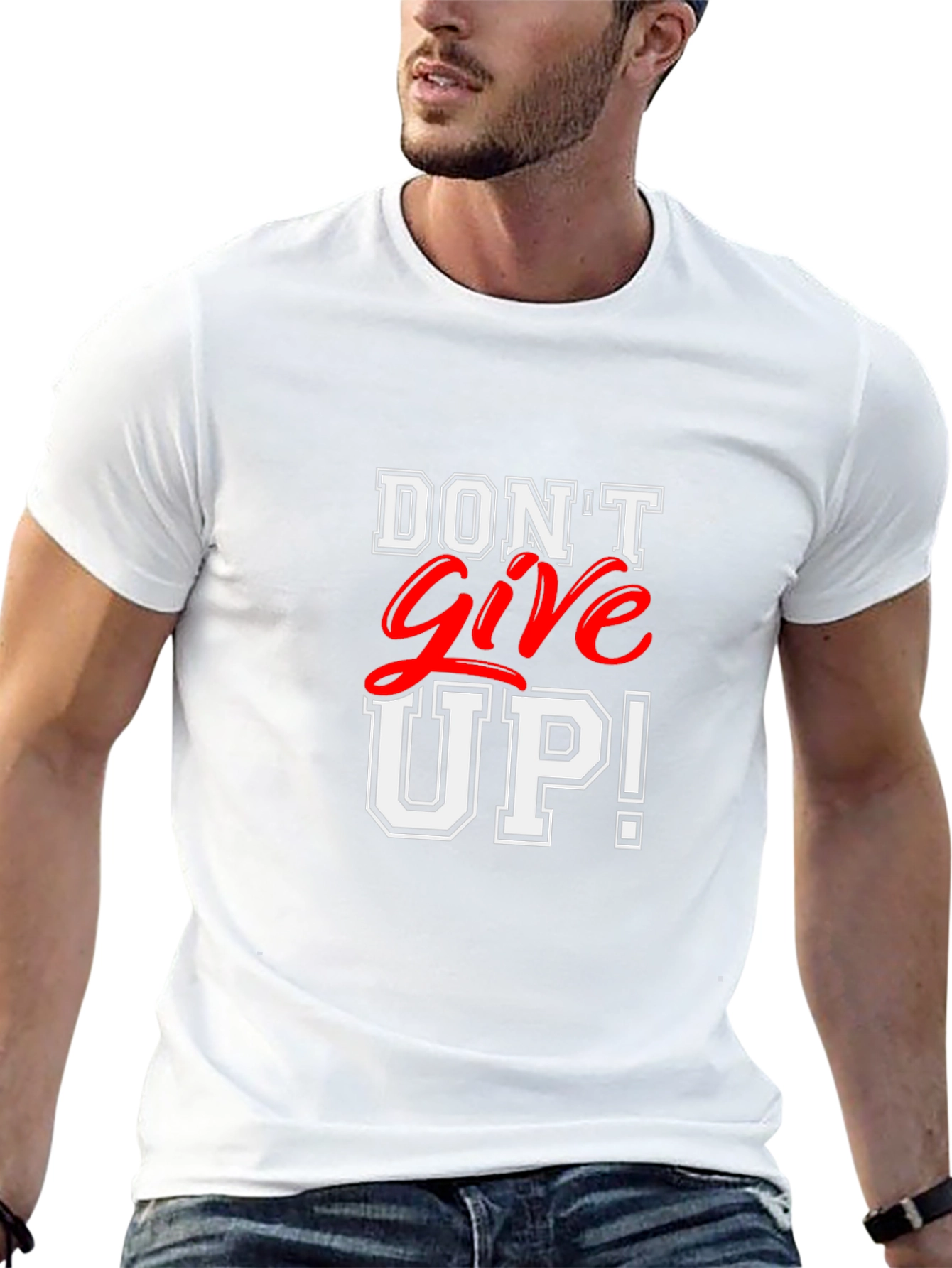 Motivational Dont Give Up! Black T-Shirt