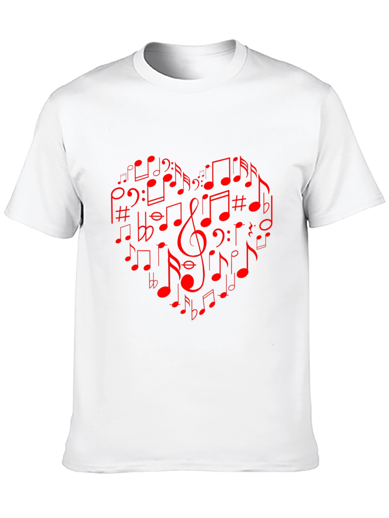 Musical Heart Tee - Red Notes on Black