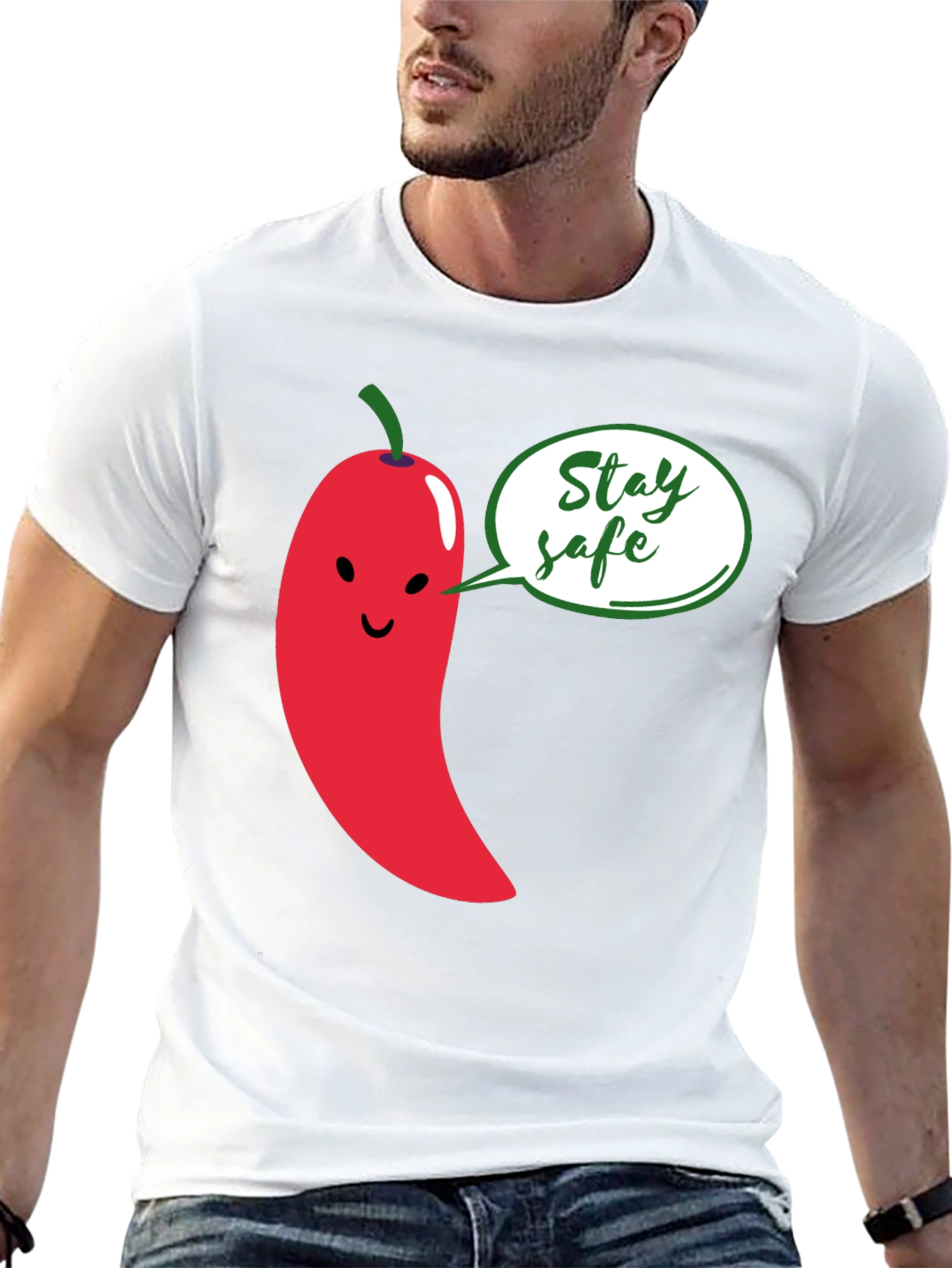Stay Safe Pepper Graphic Tee - Unisex Black T-Shirt
