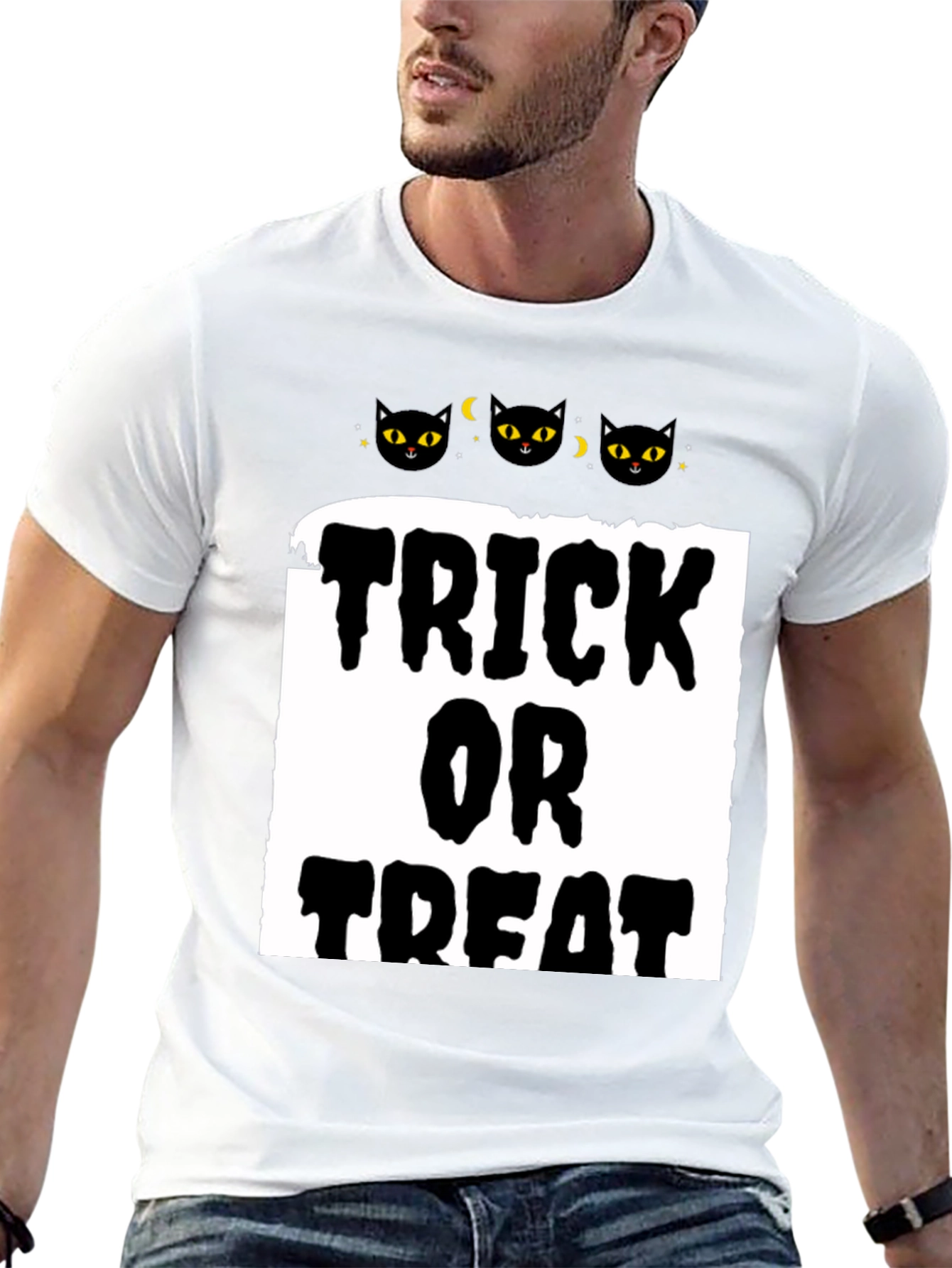 Halloween Trick or Treat Black Cat T-Shirt