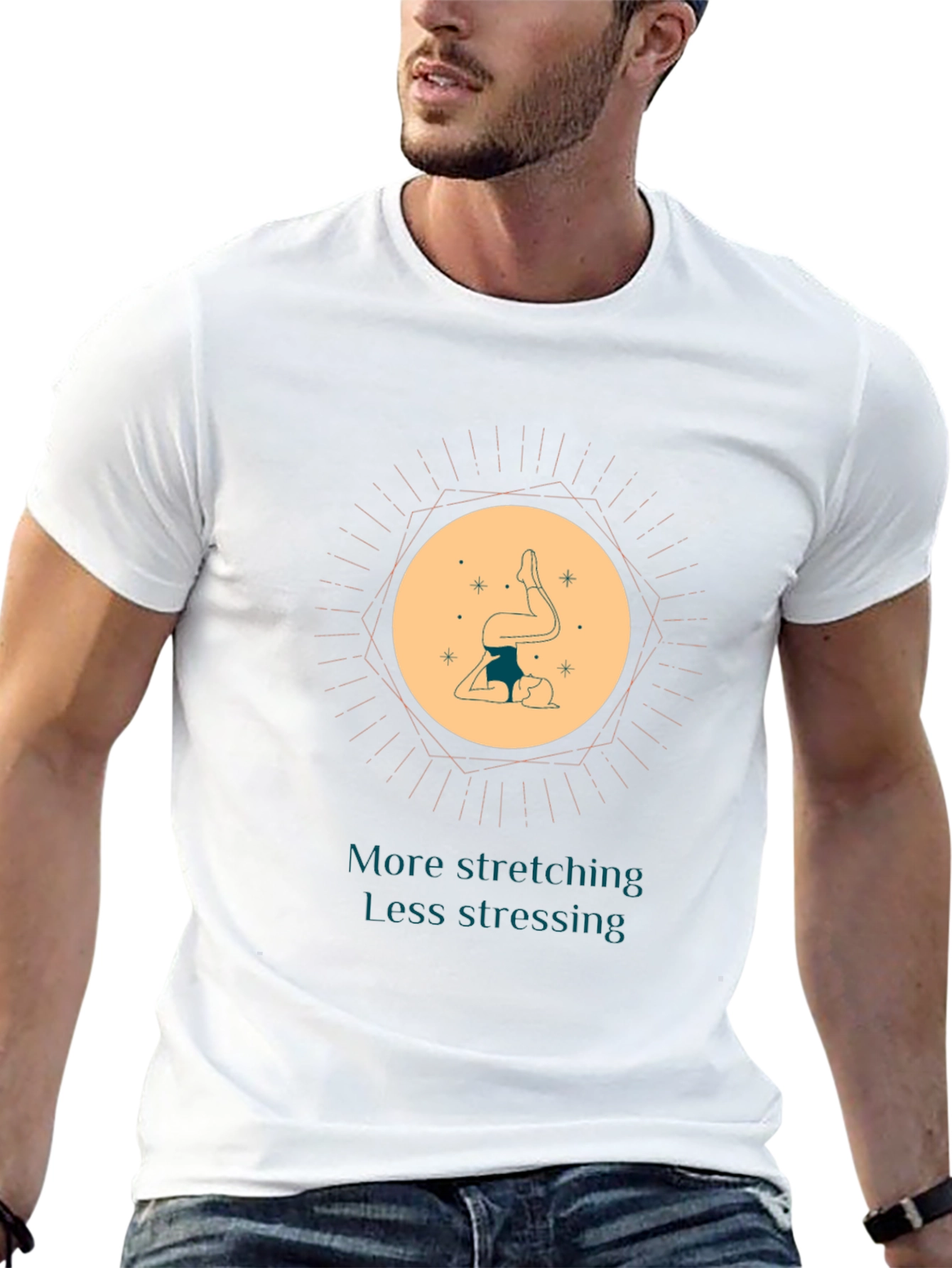Yoga Lover Graphic Tee: More Stretching Less Stressing