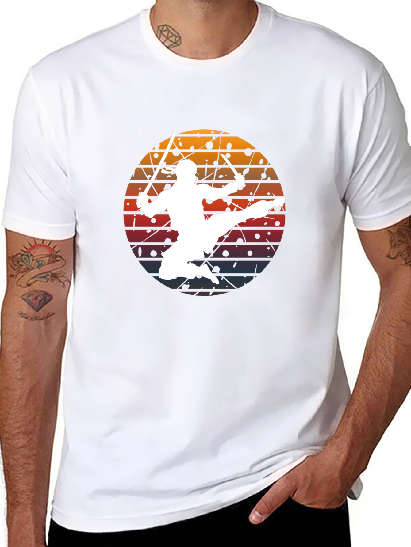 Ninja Warrior Graphic T-Shirt - Retro Style