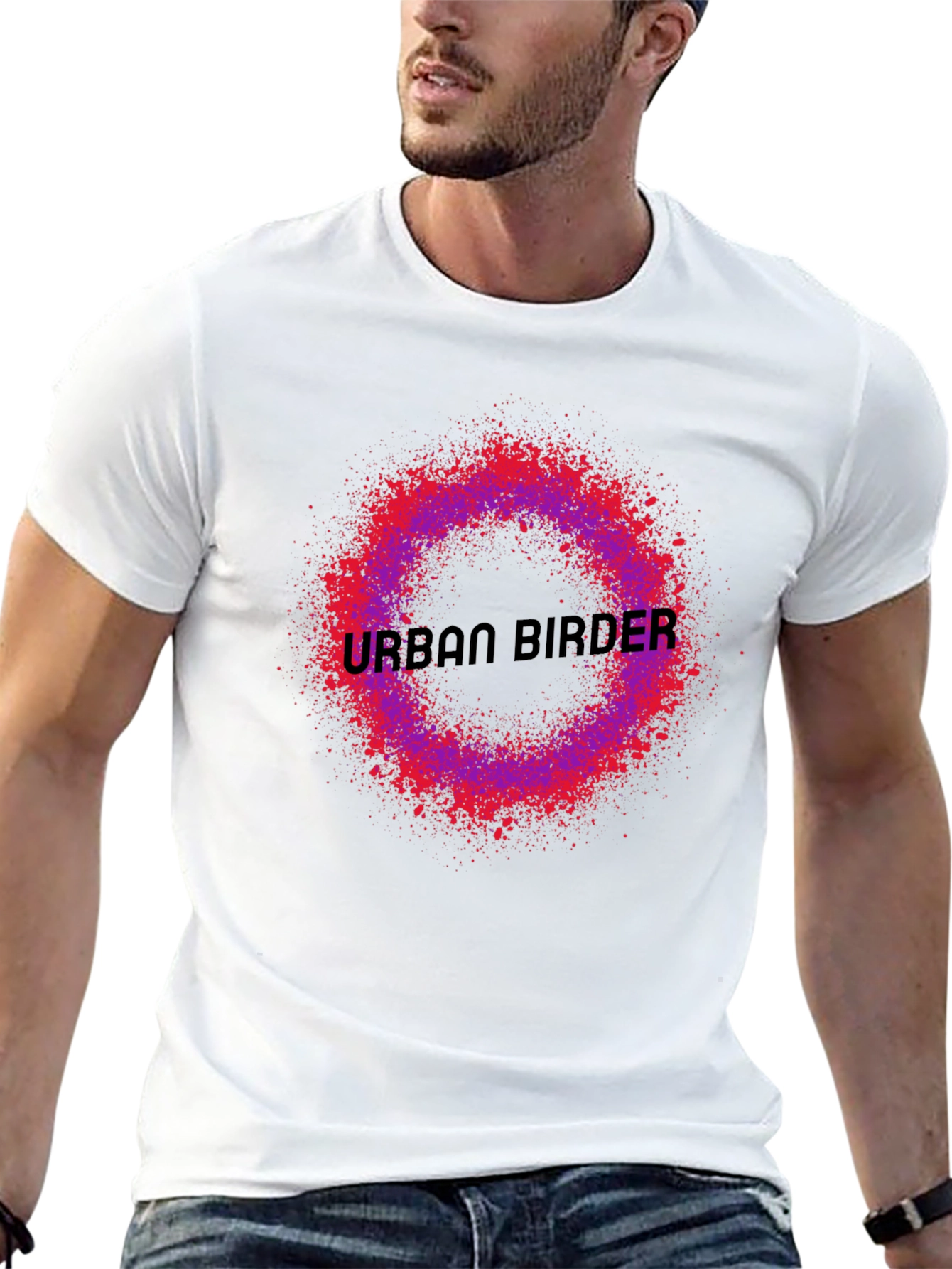 Urban Birder Graphic T-Shirt - Unique Spray Design