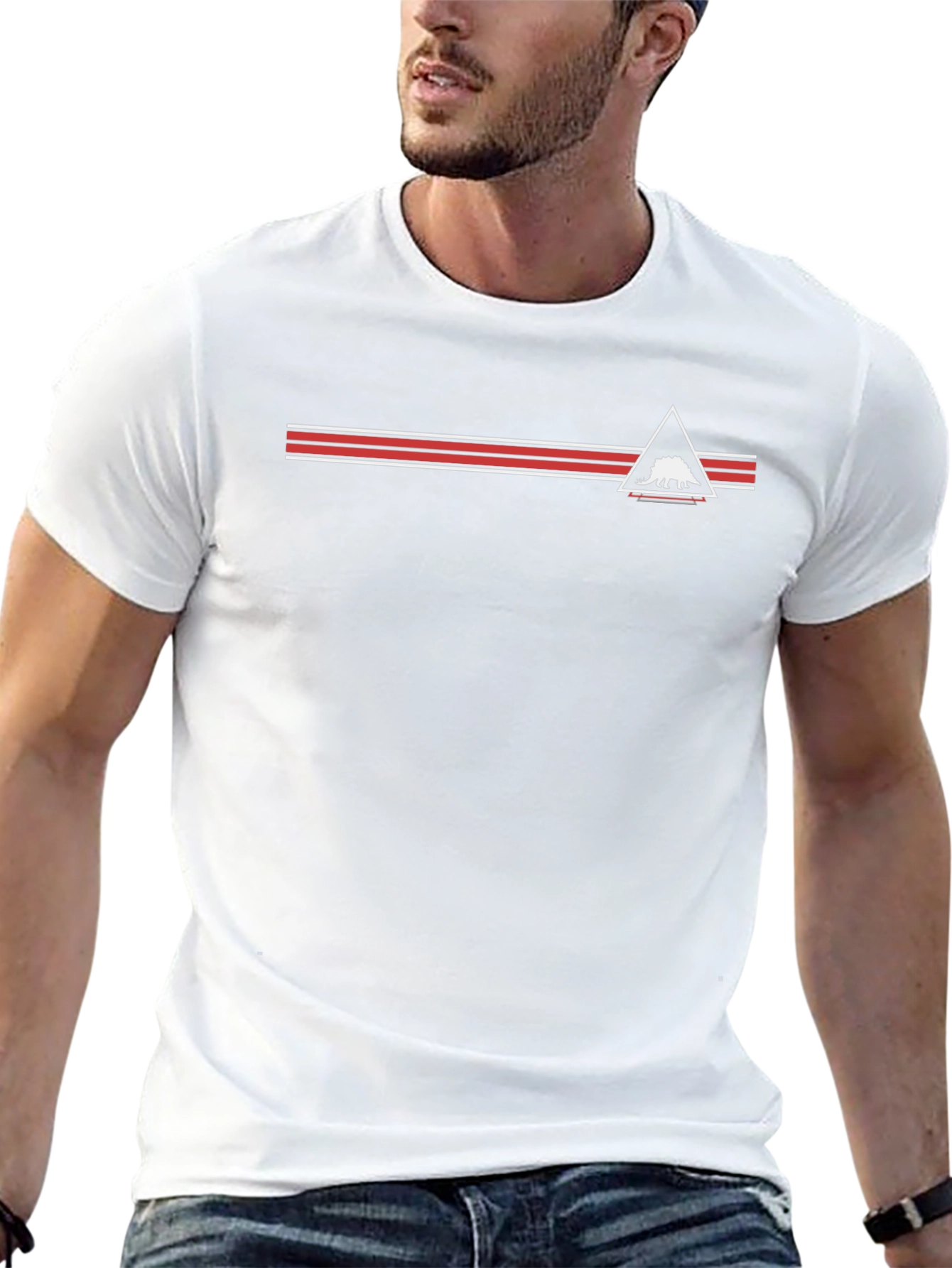 Geometric Dinosaur Graphic Tee - Mens Black T-Shirt