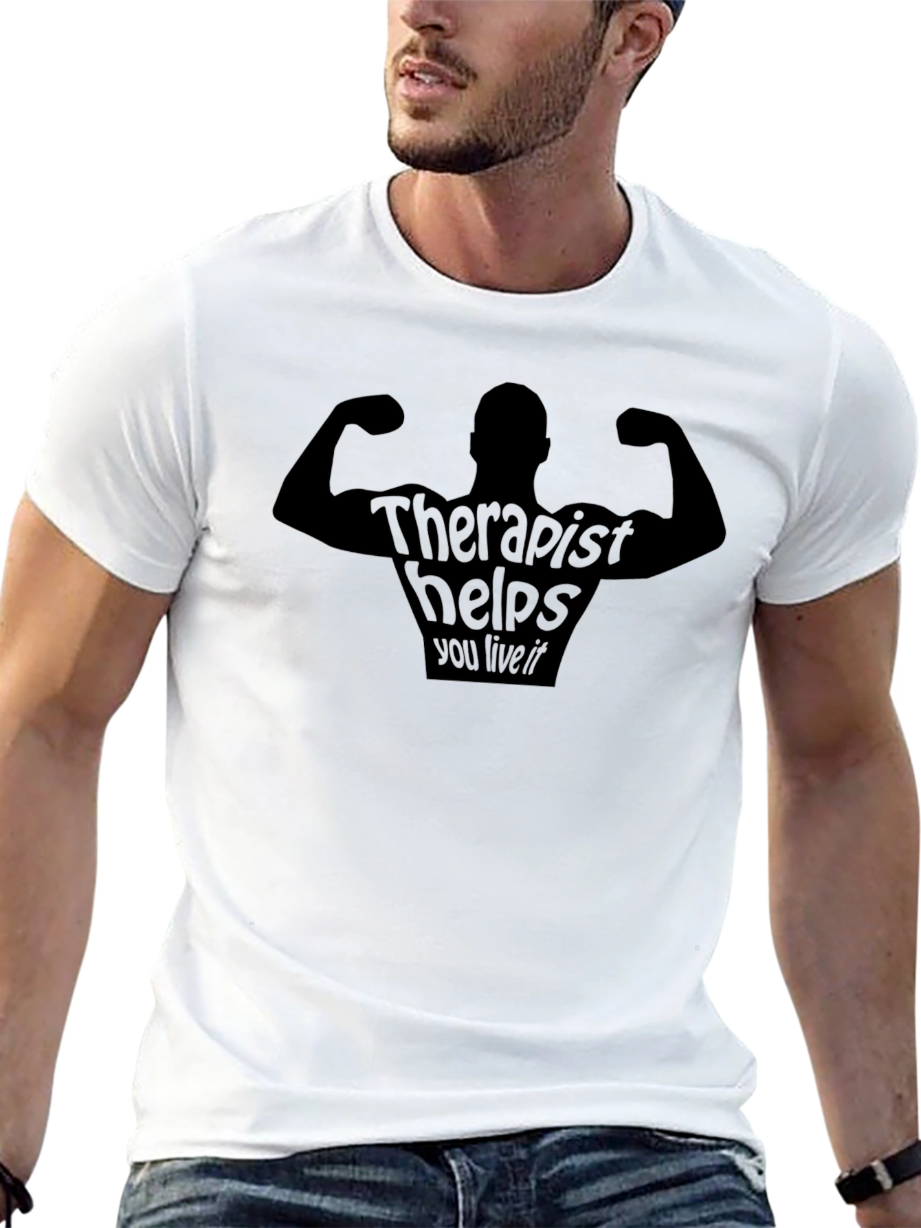 Therapist Helps You Live It Black T-Shirt