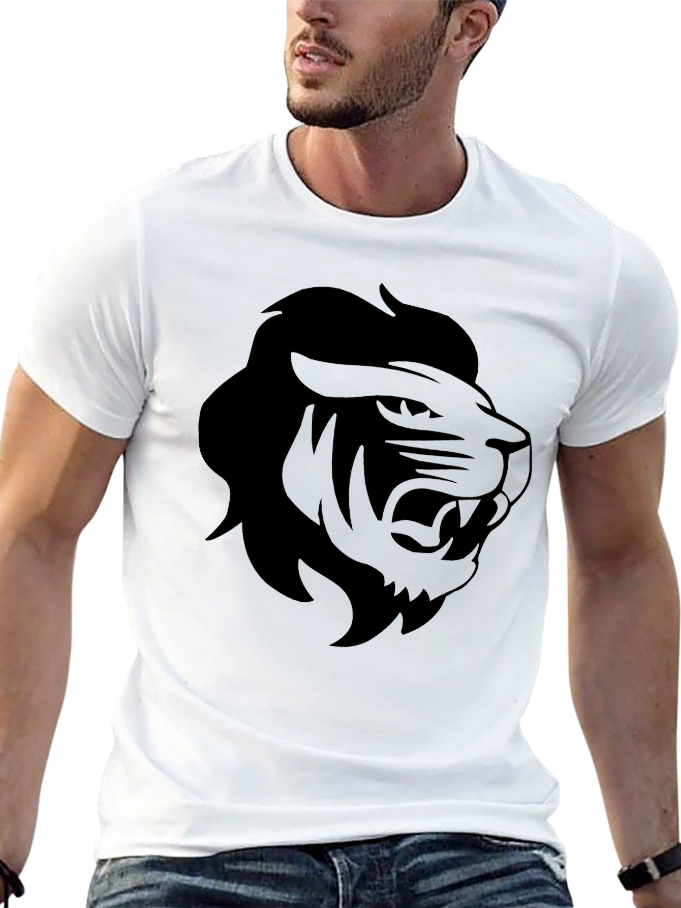 Black Lion Graphic Tee - Mens Casual Shirt