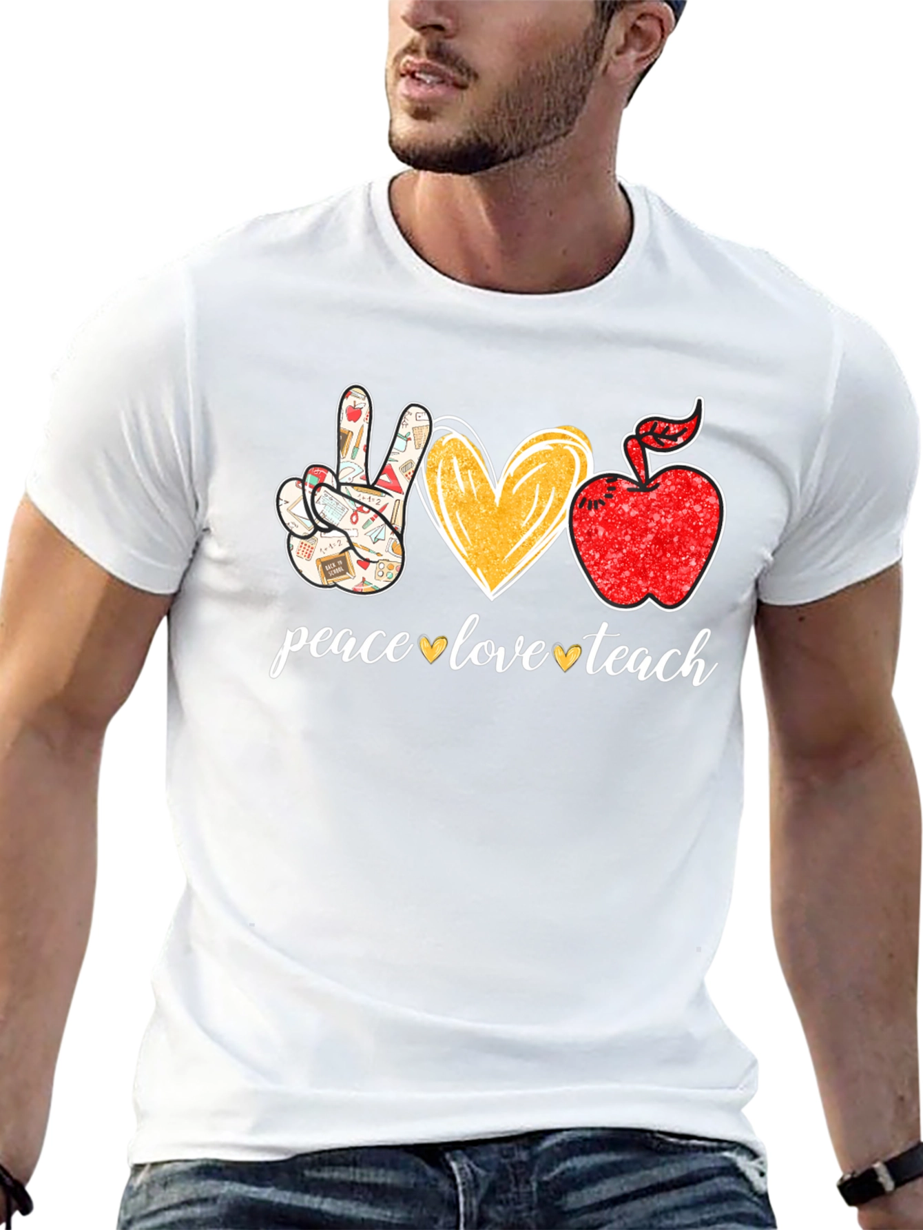 Peace Love Teach Graphic Tee