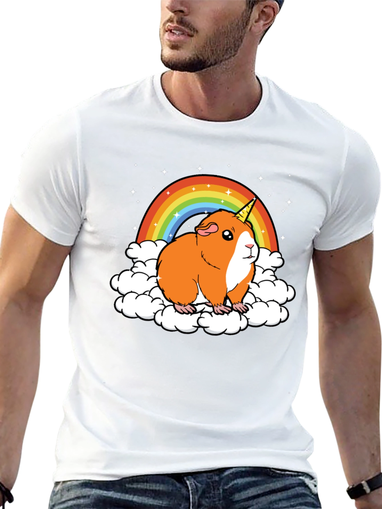 Guinea Pig Unicorn Rainbow Graphic Tee