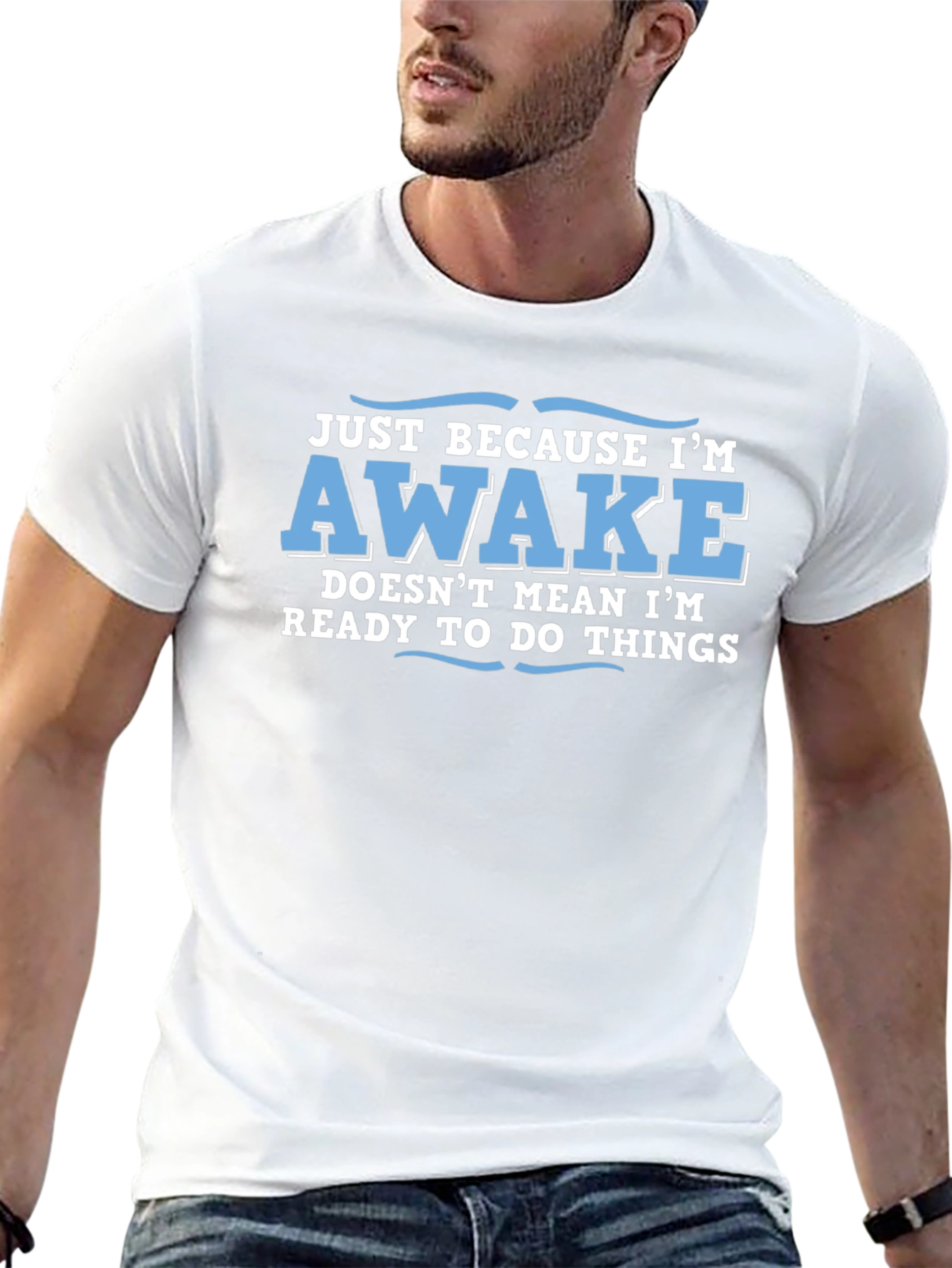 Funny Awake Graphic Novelty Tee