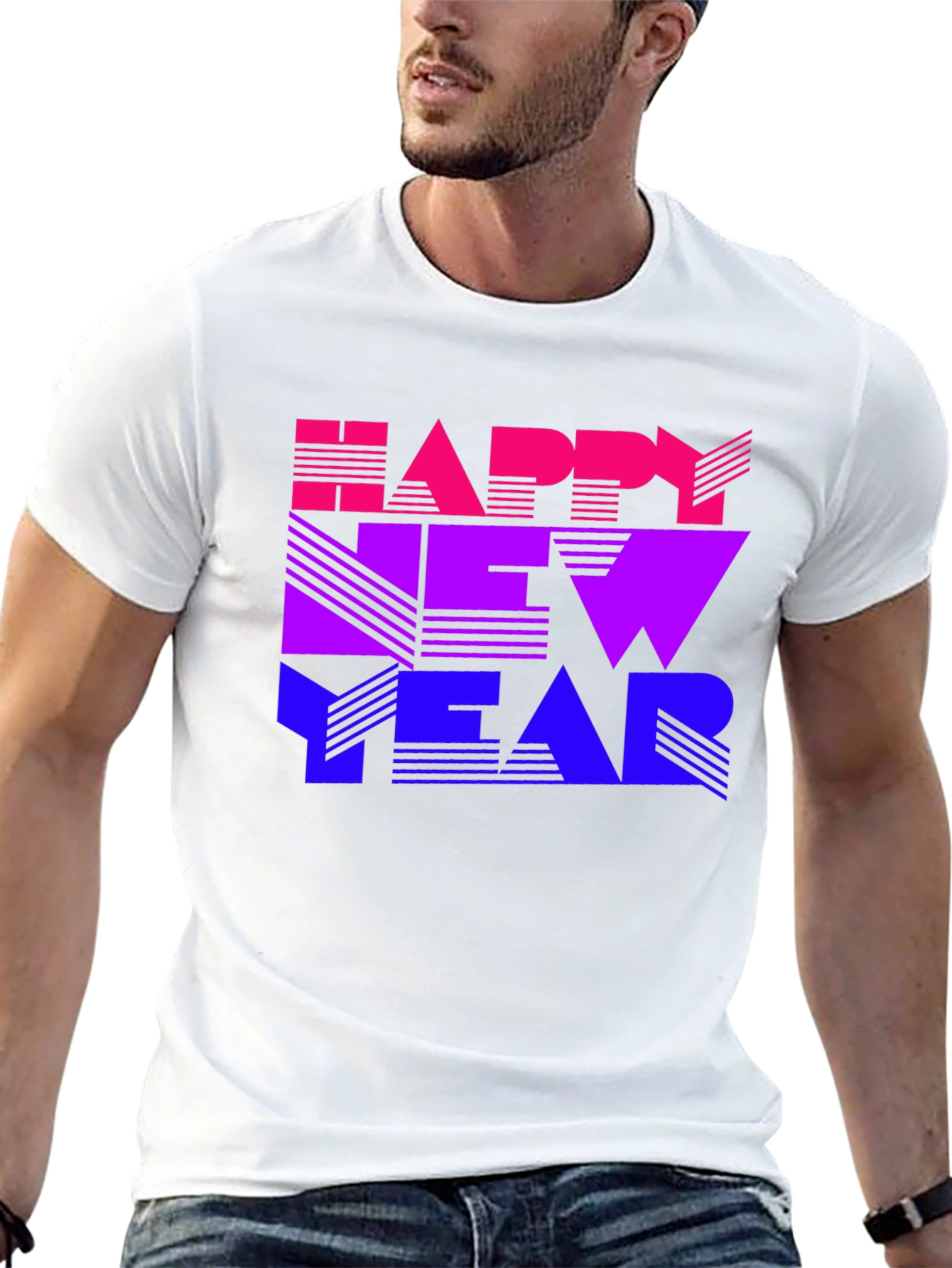 Happy New Year Gradient Graphic T-Shirt