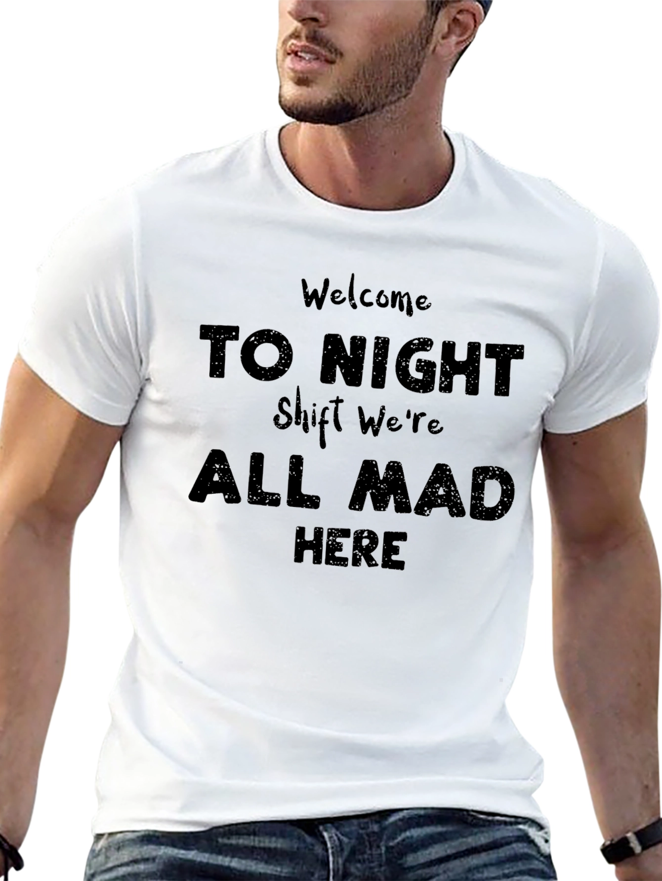 Night Shift Mad Here Graphic T-Shirt