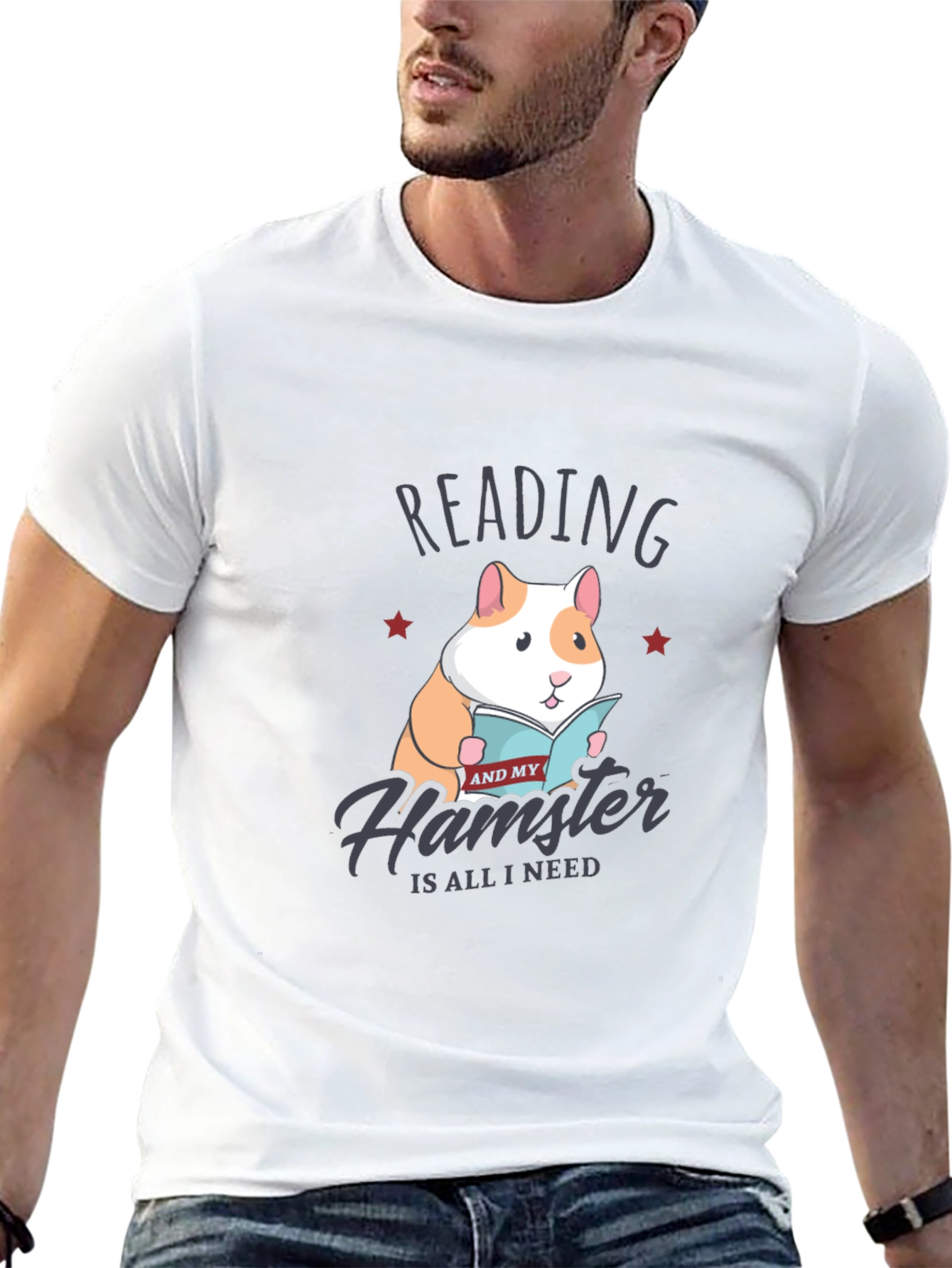 Reading Hamster T-Shirt: Cute Graphic Tee