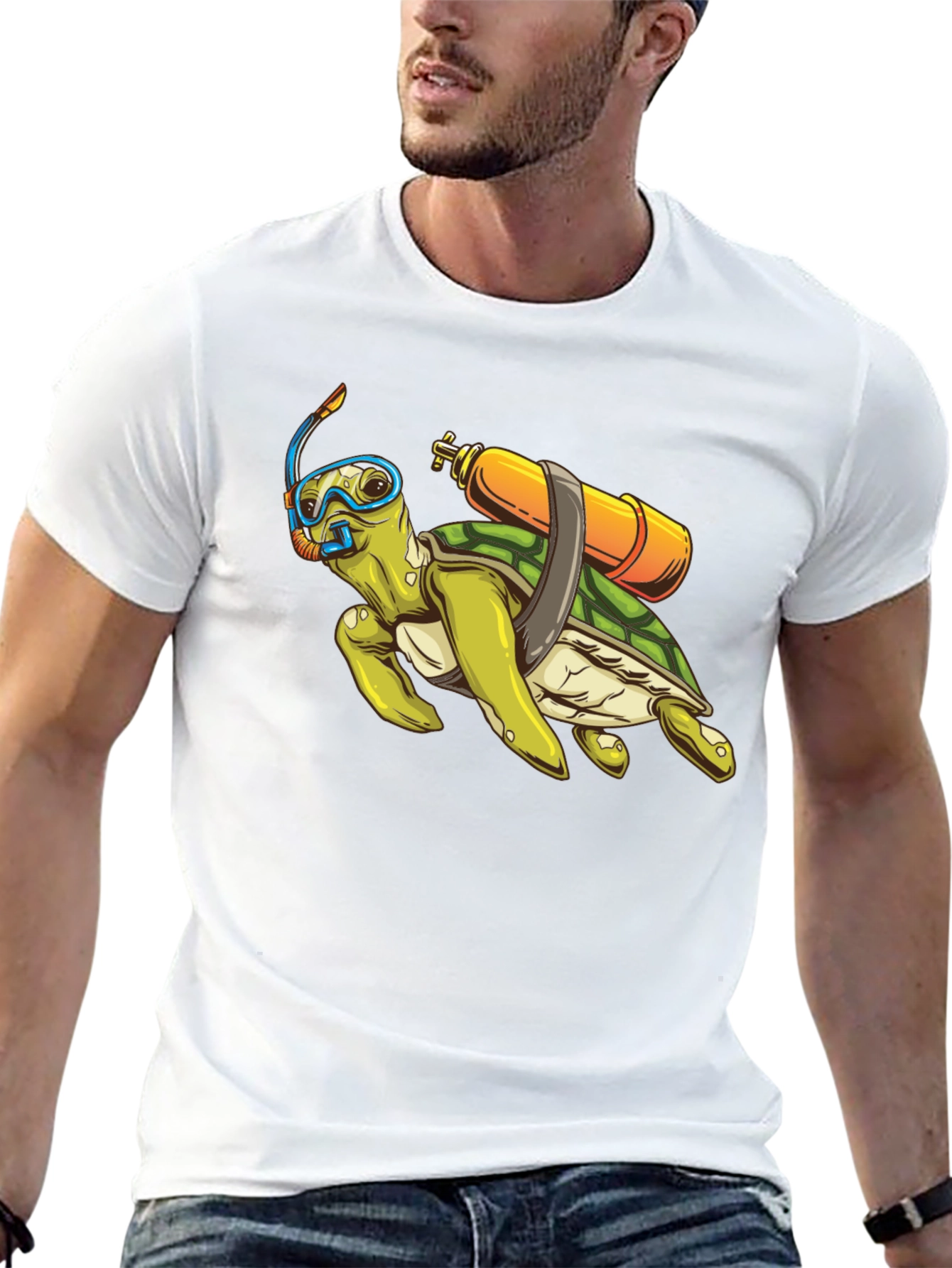 Diving Turtle Graphic Tee