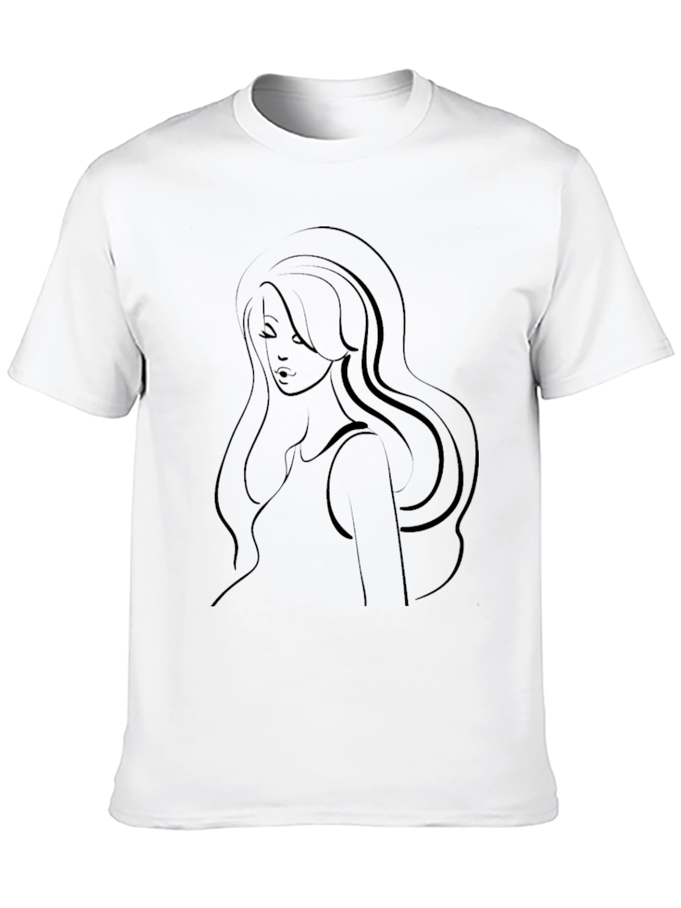 Elegant Woman Silhouette Black Graphic Tee