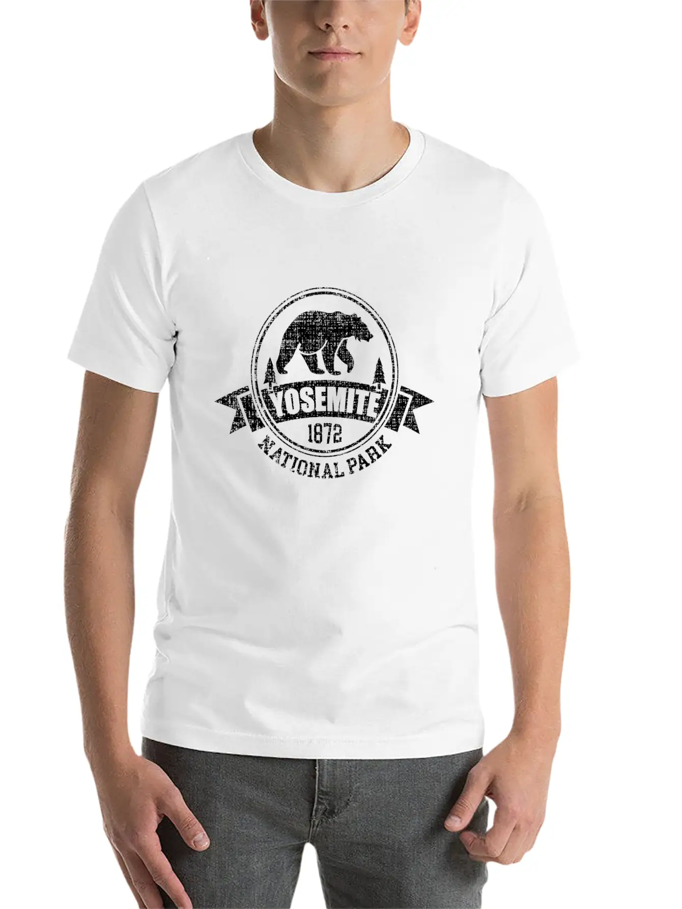 Yosemite National Park Bear Sierra Nevada Unisex Casual T-Shirt – Clean Design For Daily Comfort