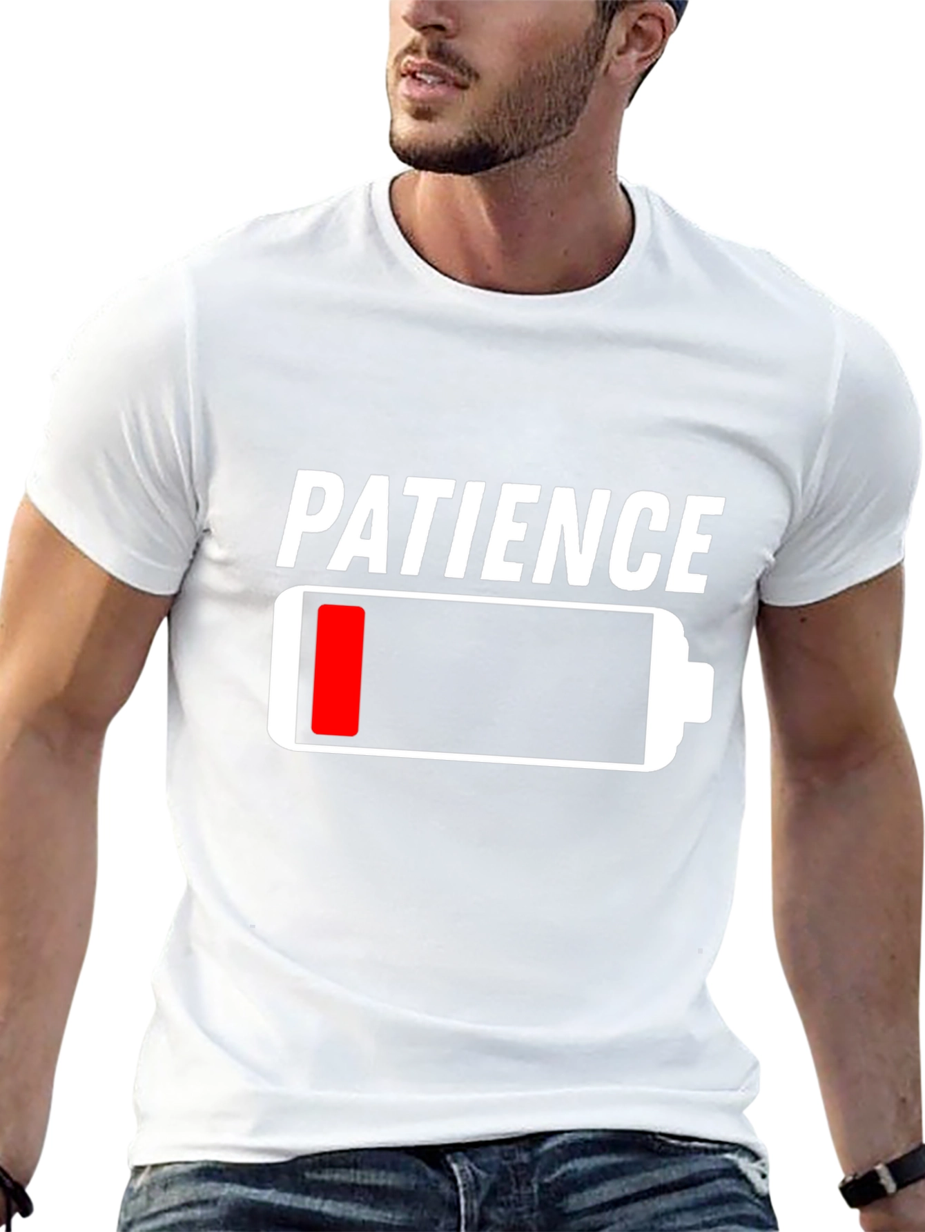 Patience Low Battery Black Graphic T-Shirt