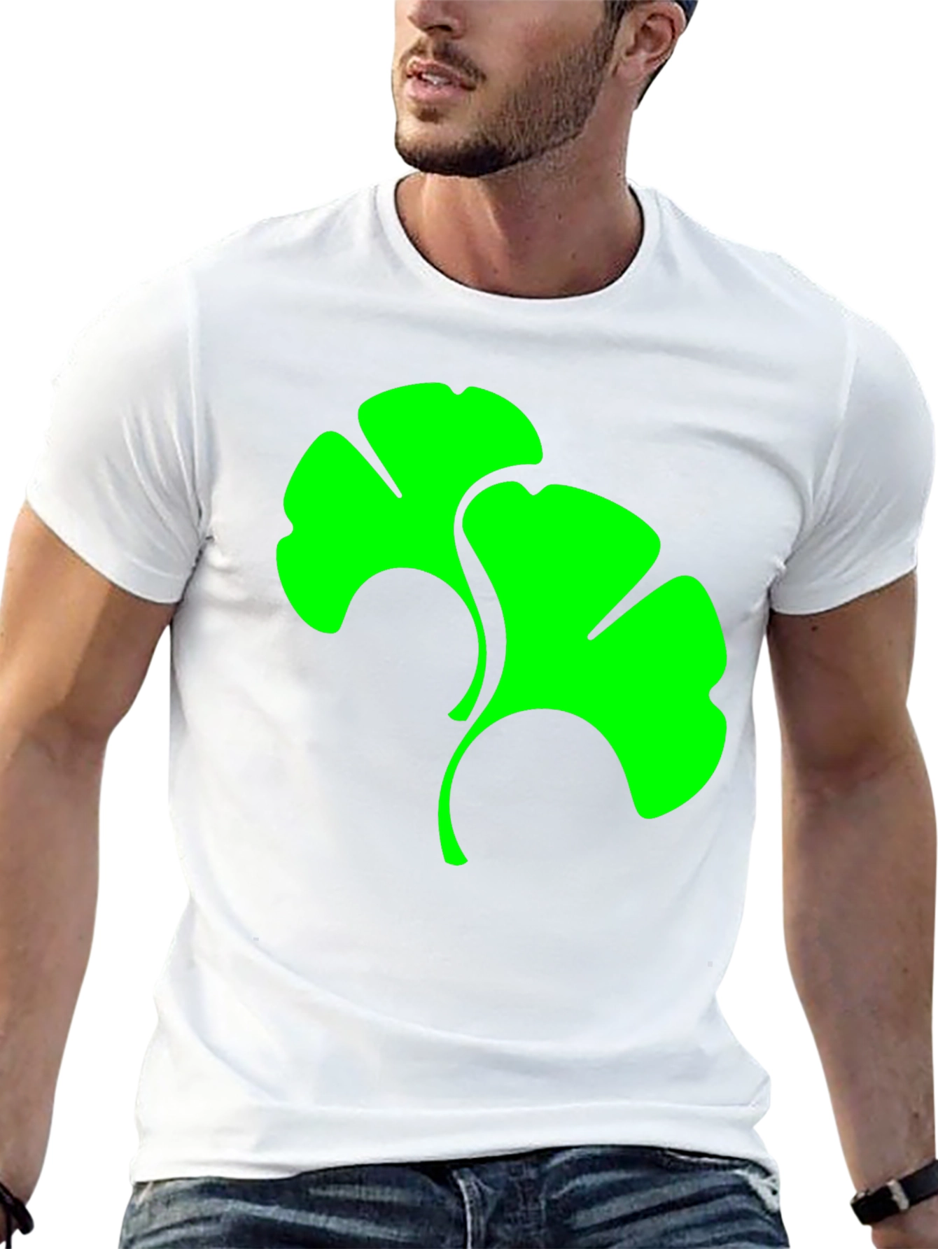 Ginkgo Leaf Graphic Tee - Modern Style