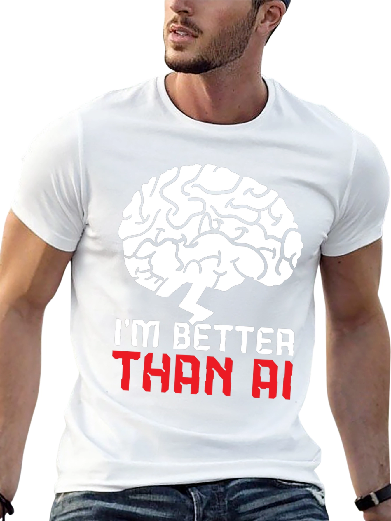 Im Better Than AI T-Shirt - Brain Design