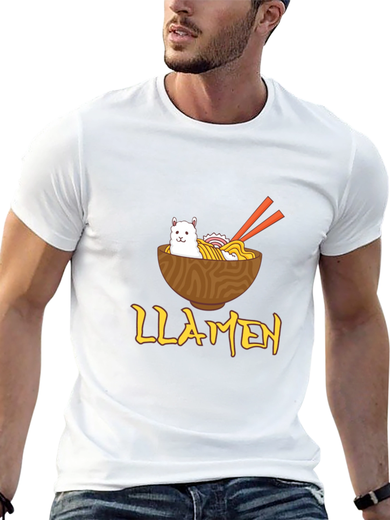 Llamen Ramen Funny Graphic T-Shirt