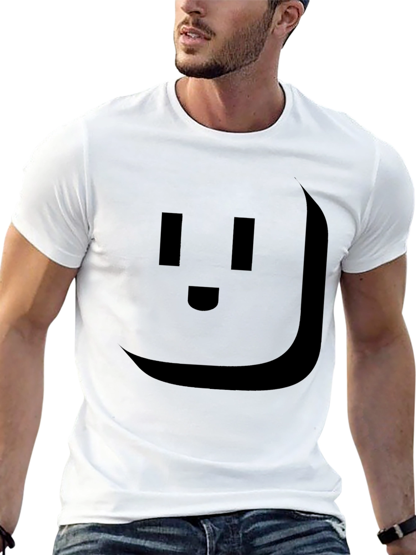 Geometric Face Black Graphic T-Shirt