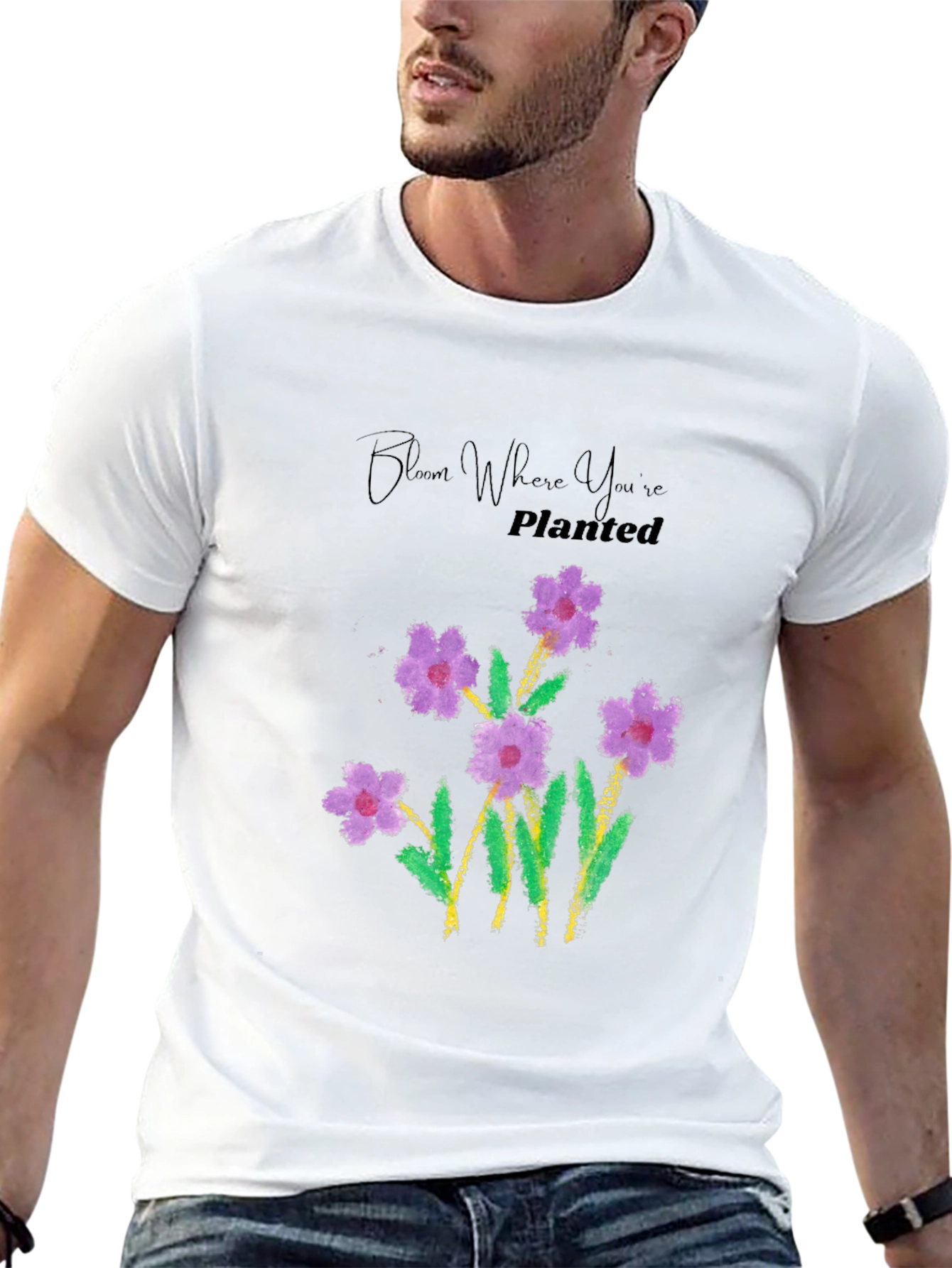 Bloom Where Youre Planted Black T-Shirt