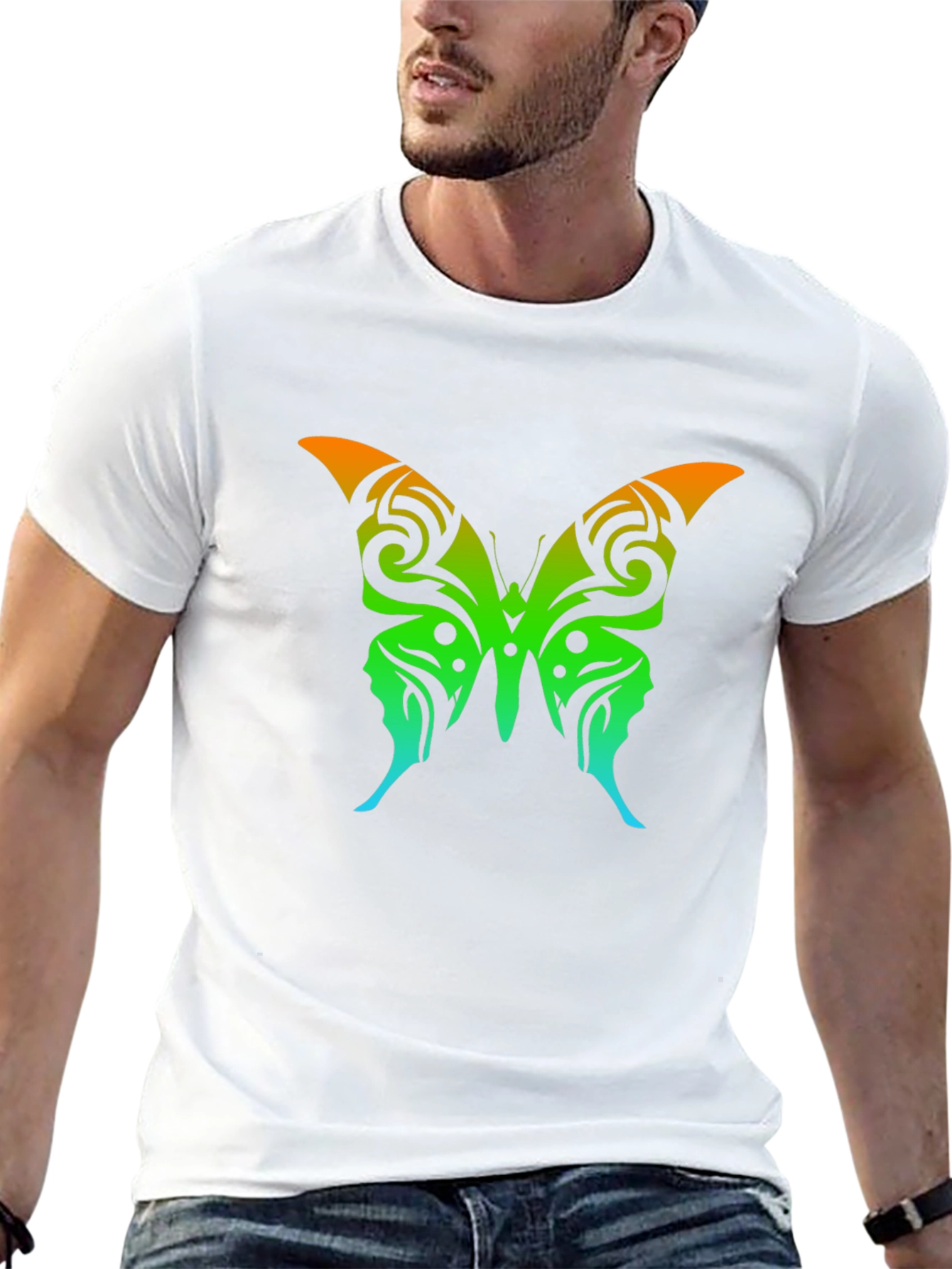 Butterfly Graphic Tee - Mens Black T-Shirt