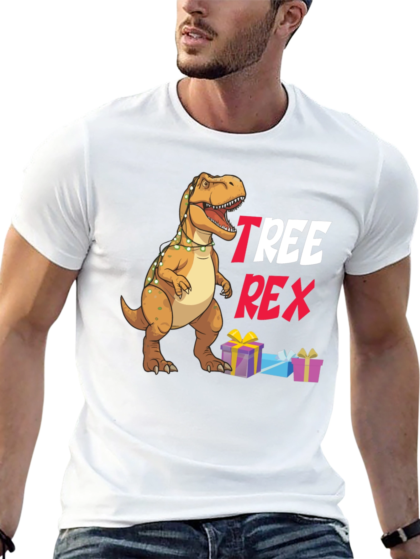 Tree Rex Christmas T-Shirt - Holiday Dinosaur Tee