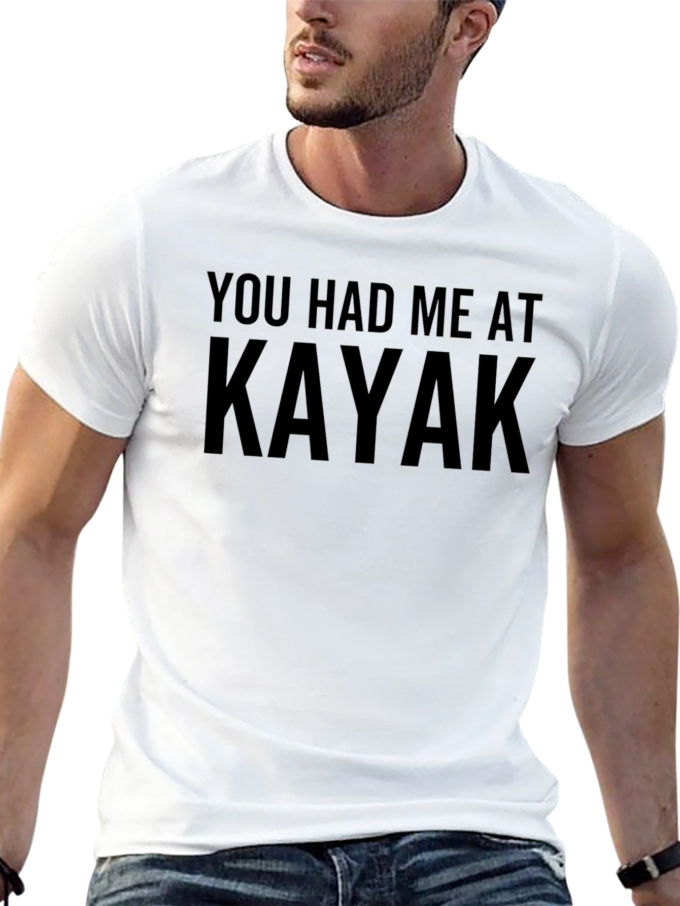 You Had Me At Kayak - Mens Black T-Shirt