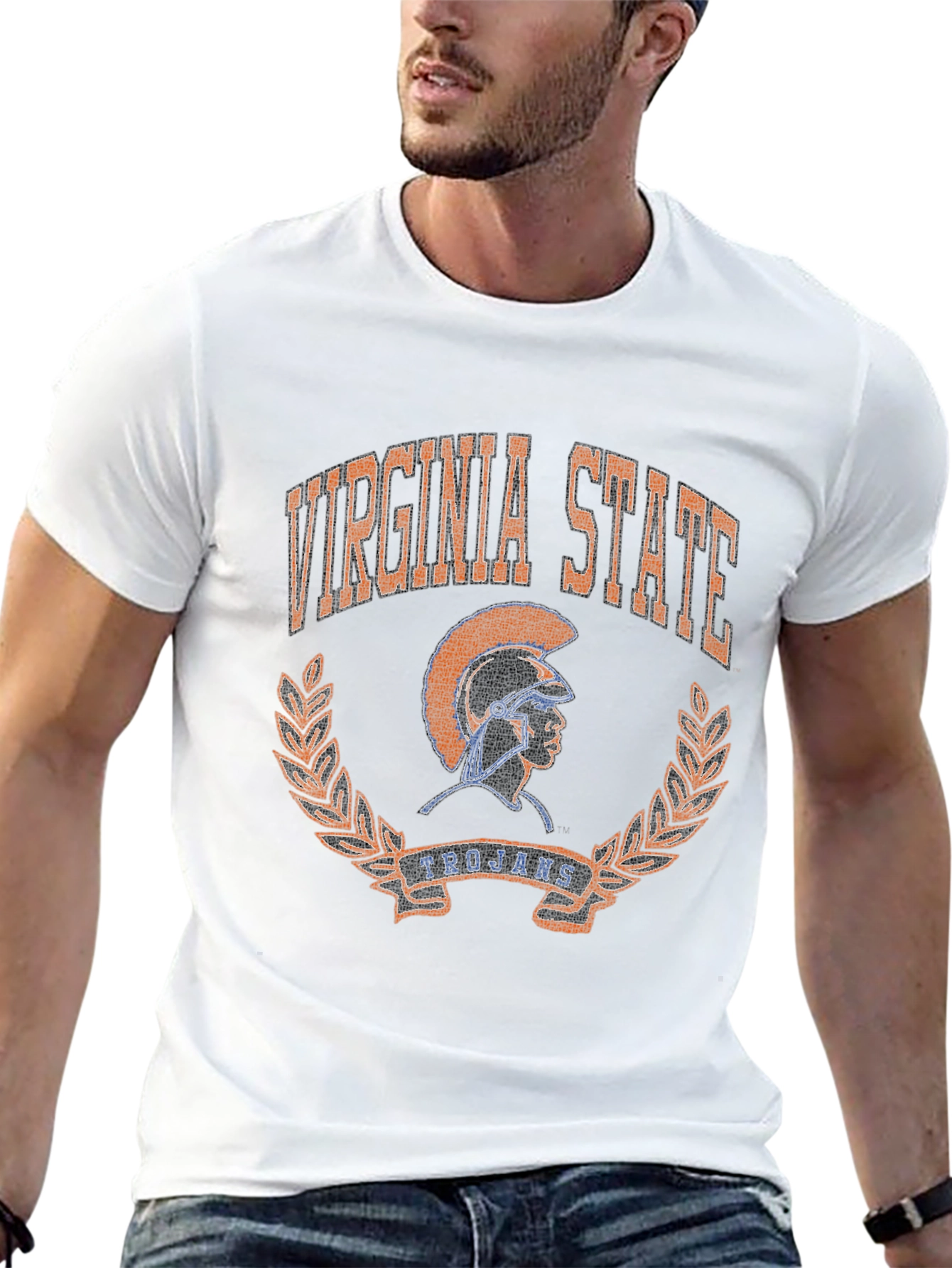 Virginia State Trojans Black Graphic T-Shirt