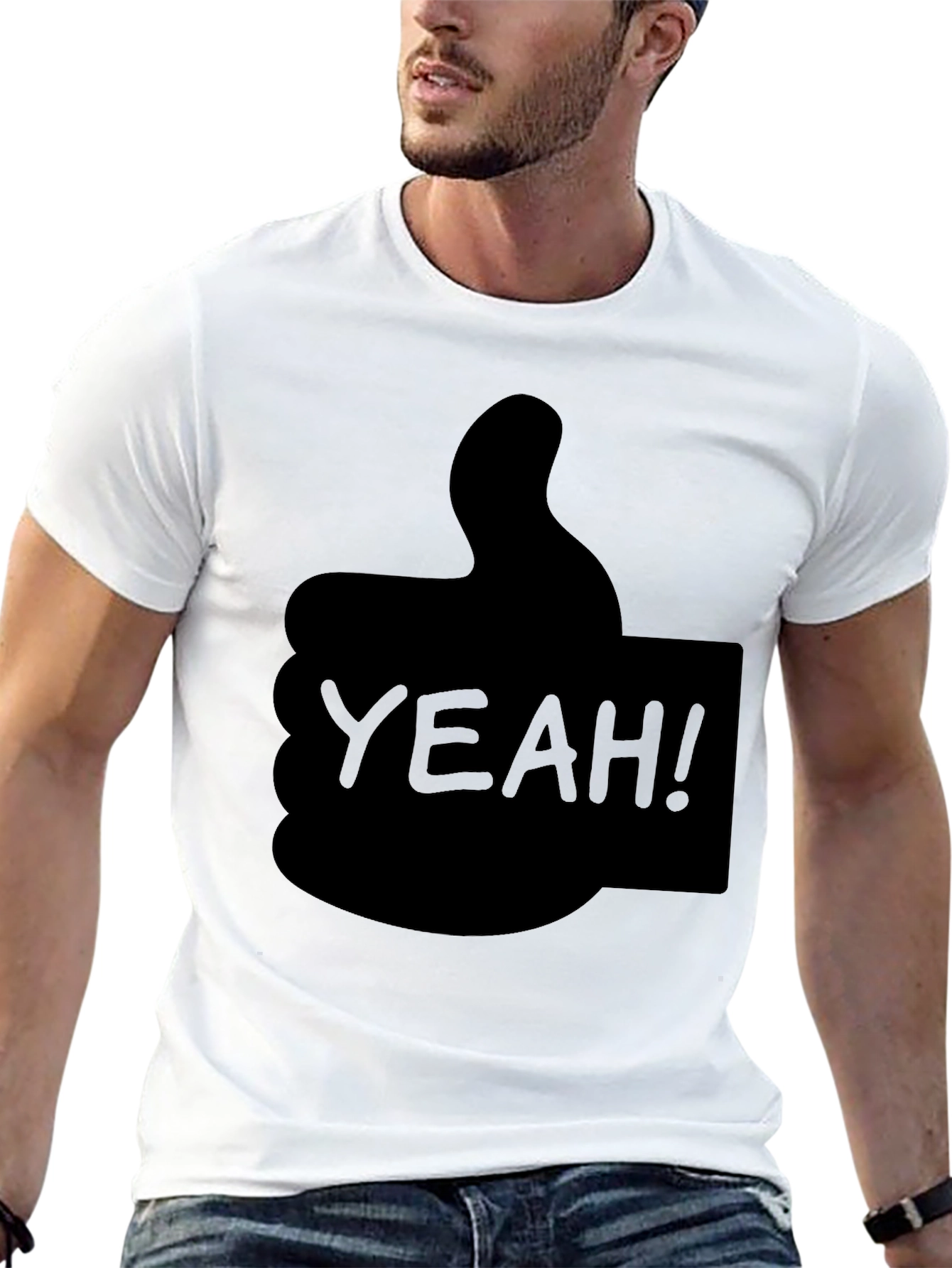 Yeah! Thumbs Up Graphic T-Shirt - Cool Casual Tee