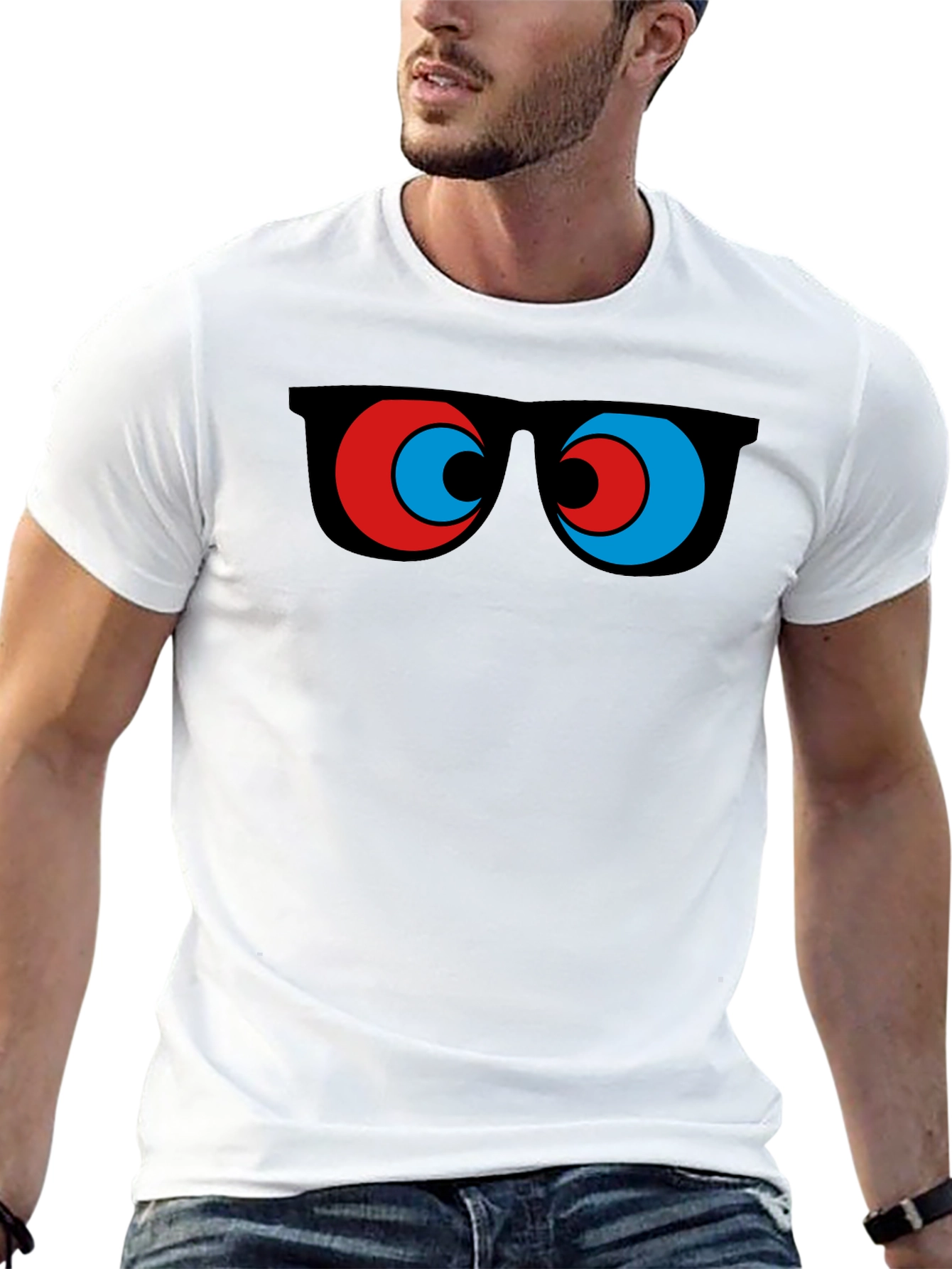 Funny Sunglasses Graphic Tee - Quirky Mens Black T-Shirt