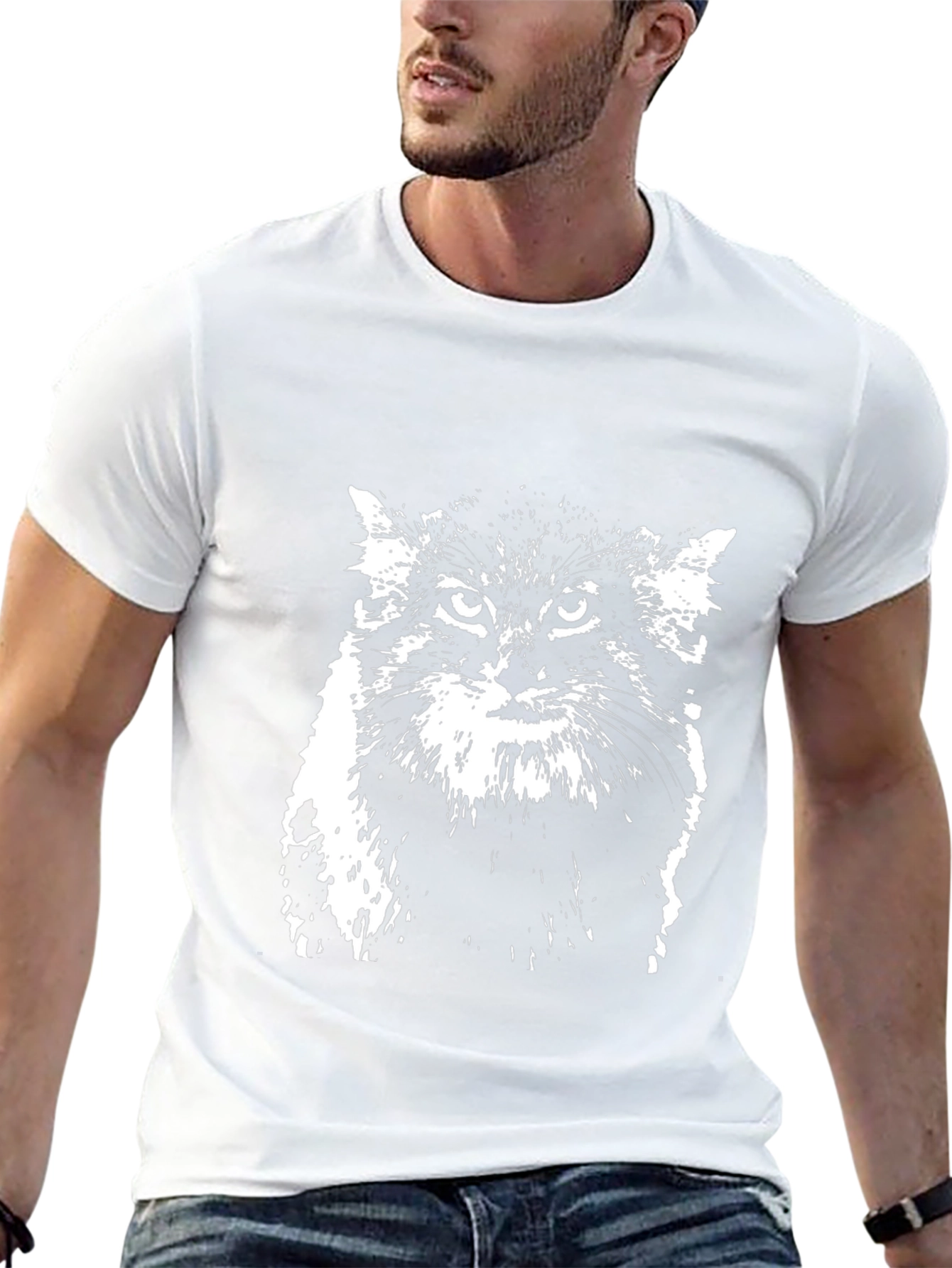 Wild Cat Graphic Tee - Unique Animal Shirt