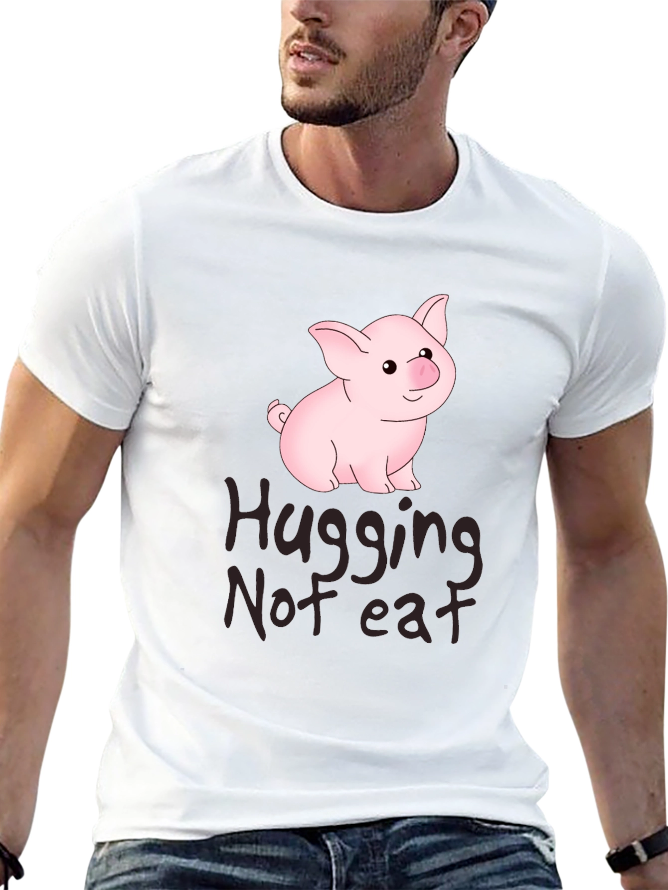 Hugging Not Eating Pig T-Shirt