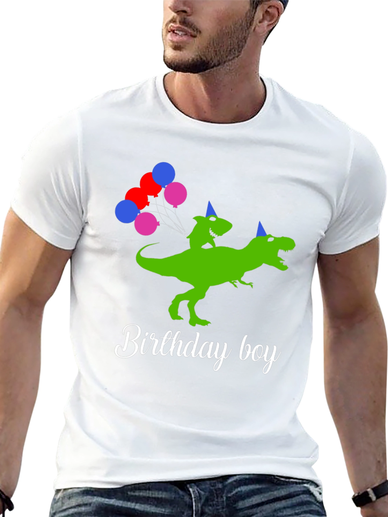 Birthday Boy Dinosaur Graphic T-Shirt