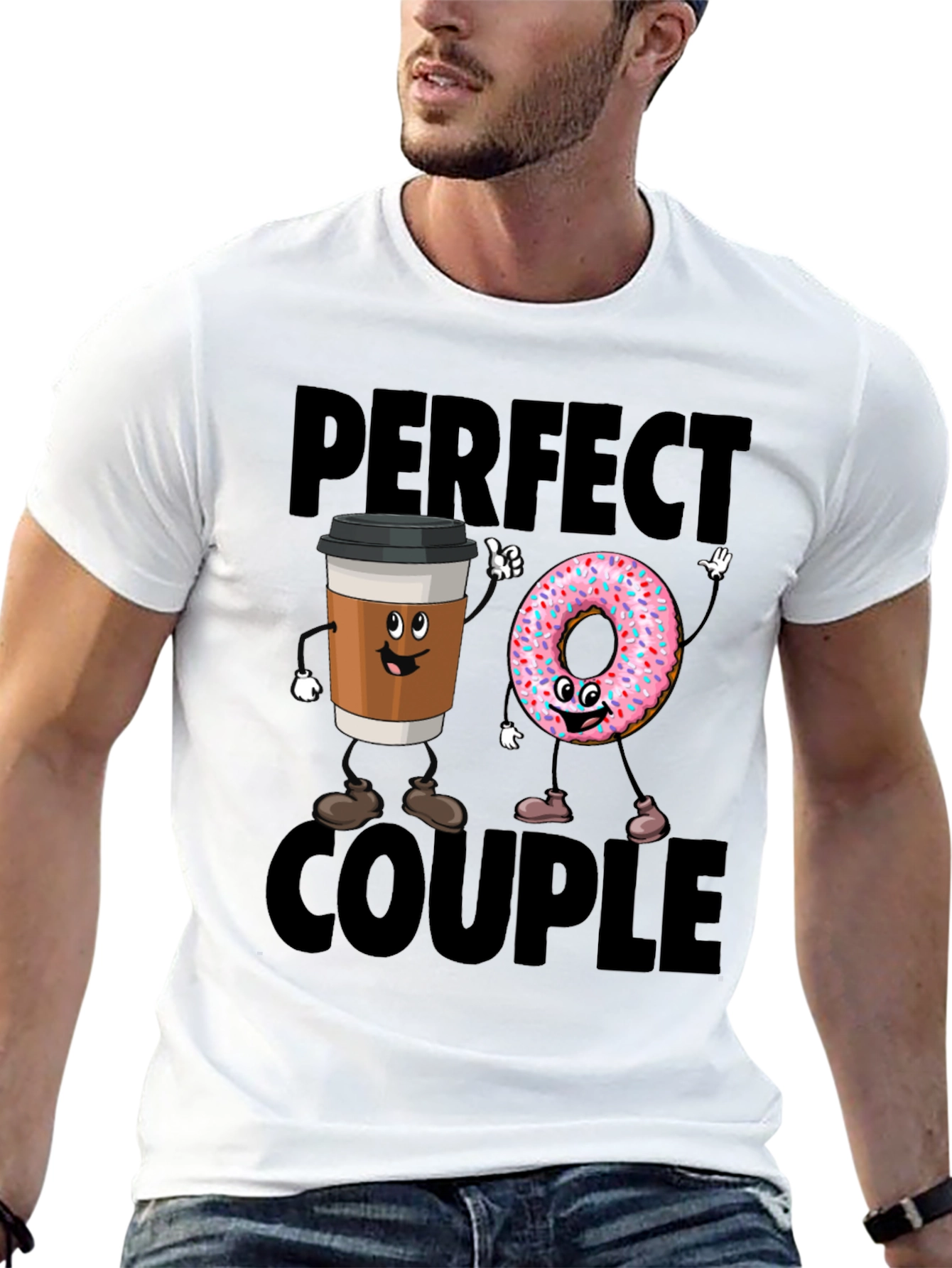 Perfect Couple Coffee & Donut Graphic Tee