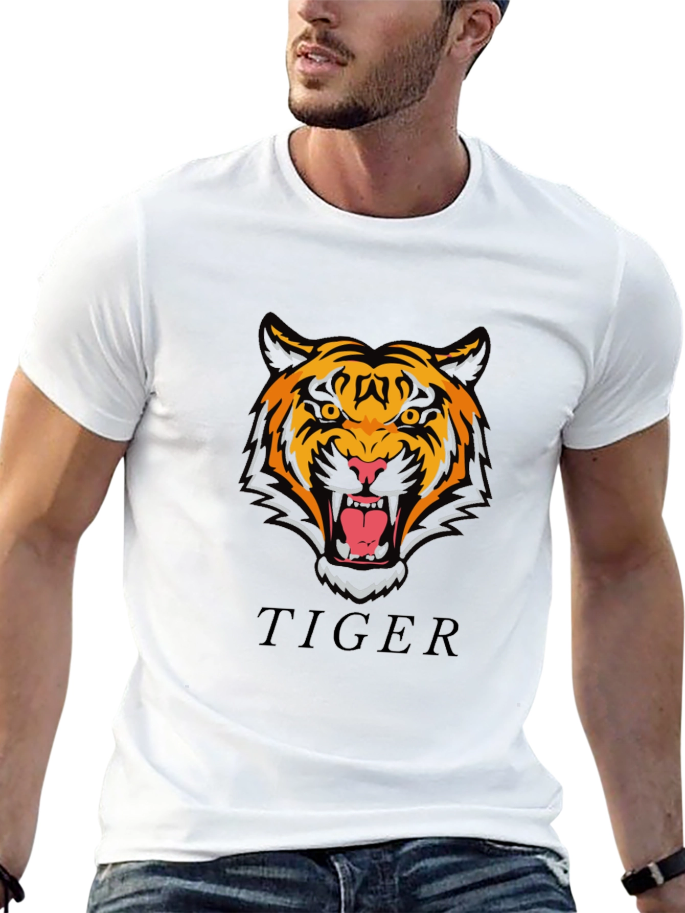 Roaring Tiger Graphic T-Shirt - Stylish Black Tee
