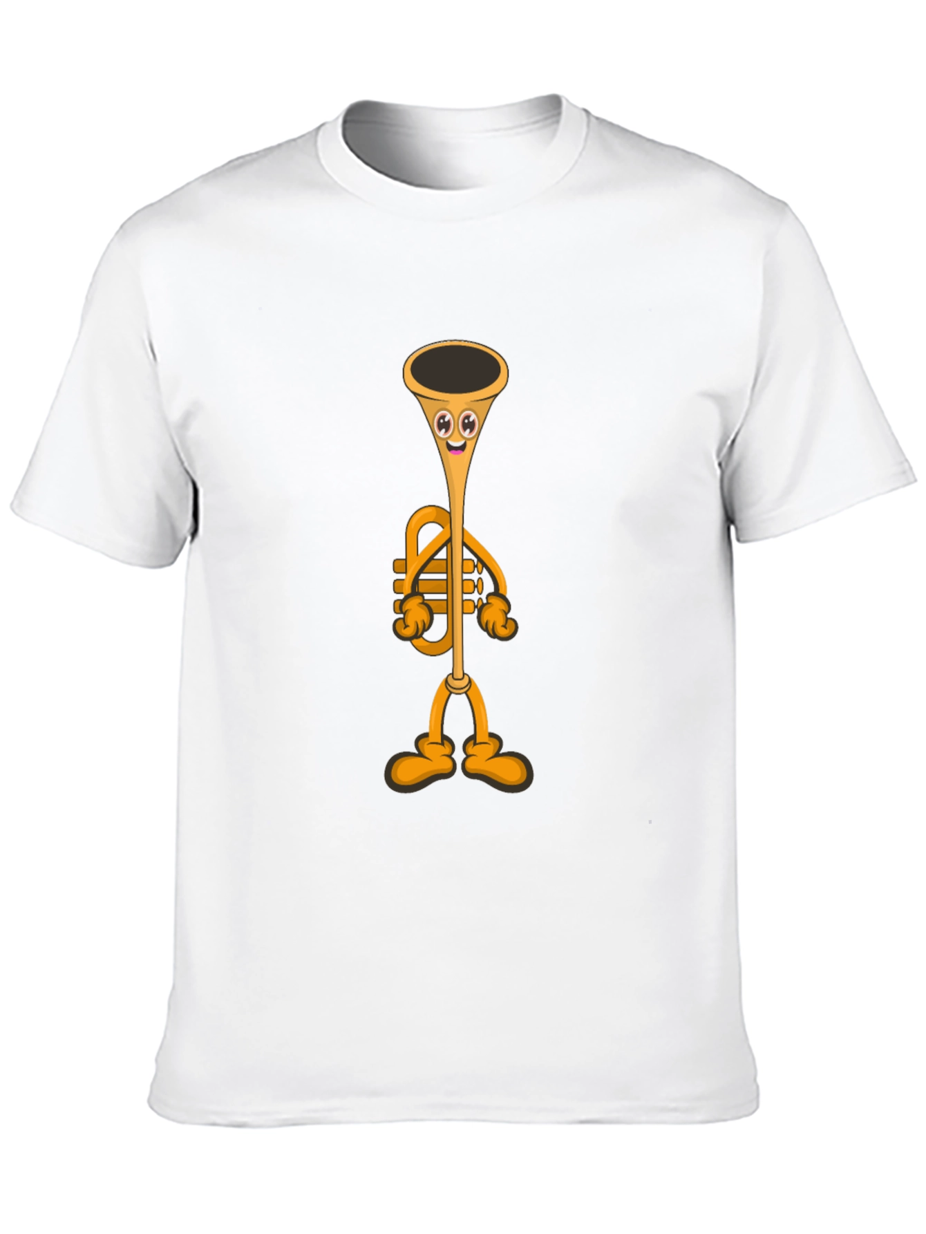 Cartoon Trumpet Graphic Tee - Black