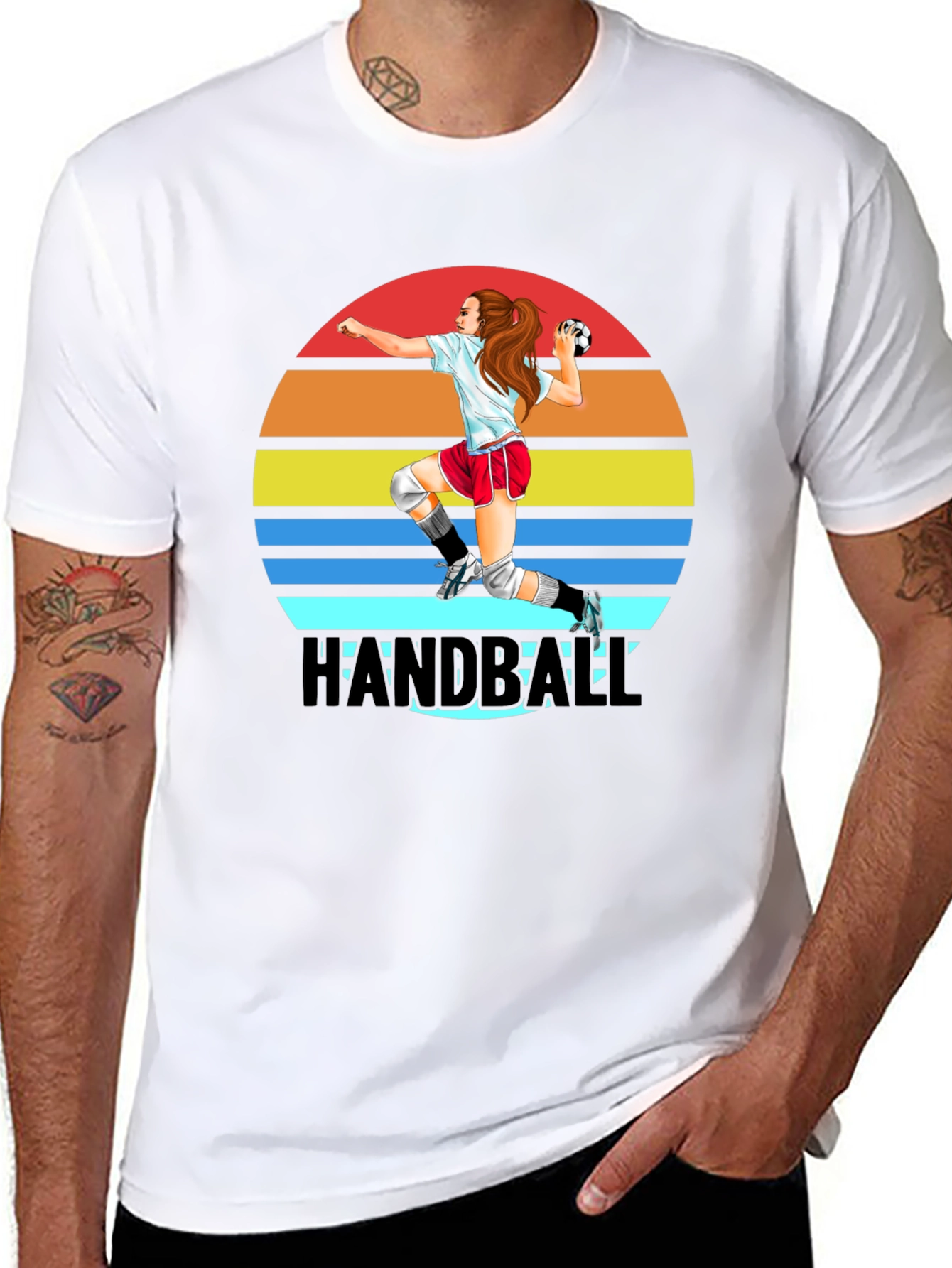 Handball Player Graphic T-Shirt
