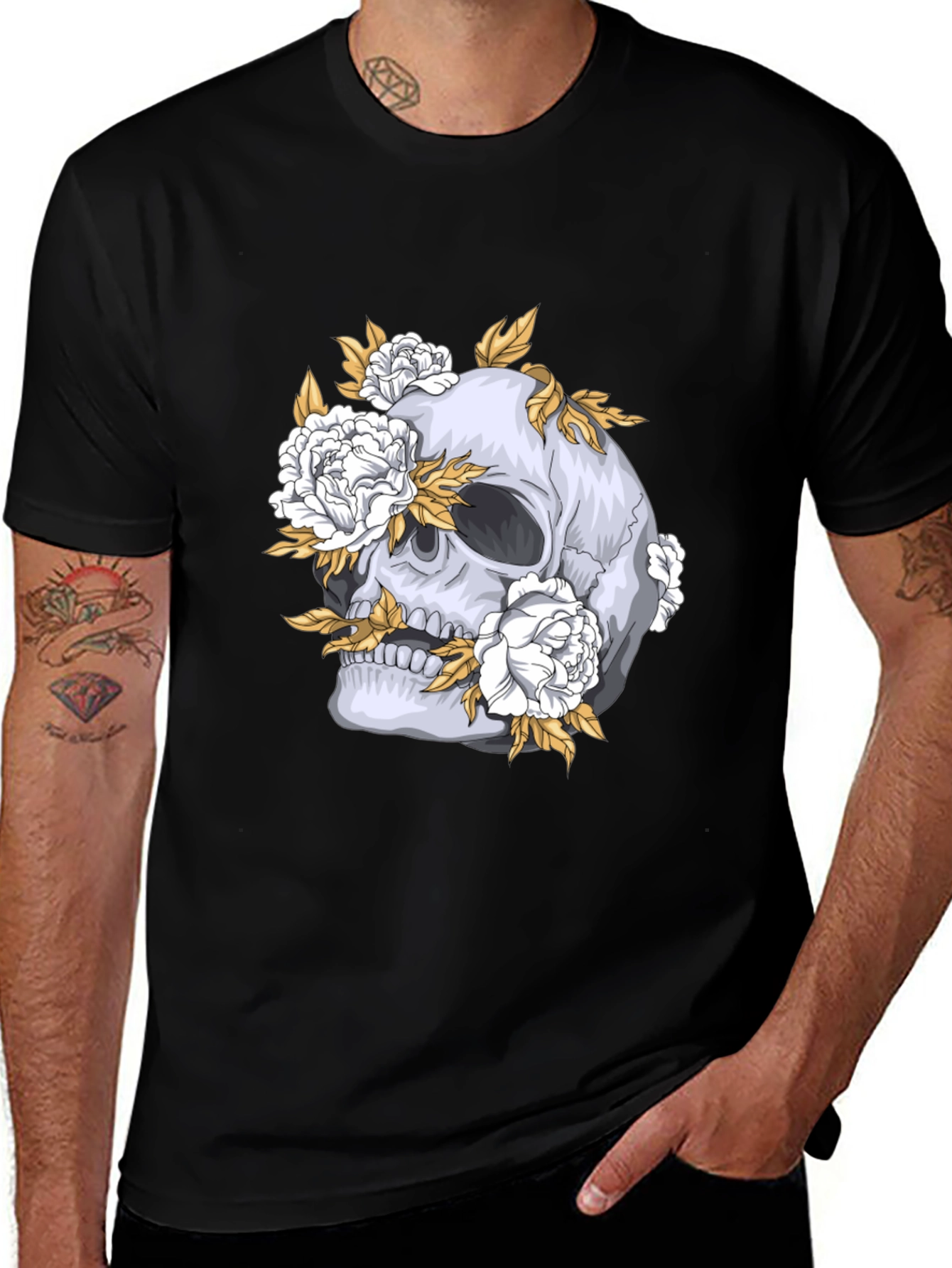 Skull & Floral Graphic Tee