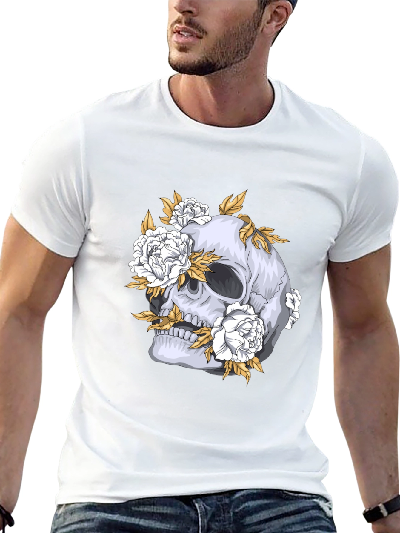 Skull & Floral Graphic Tee