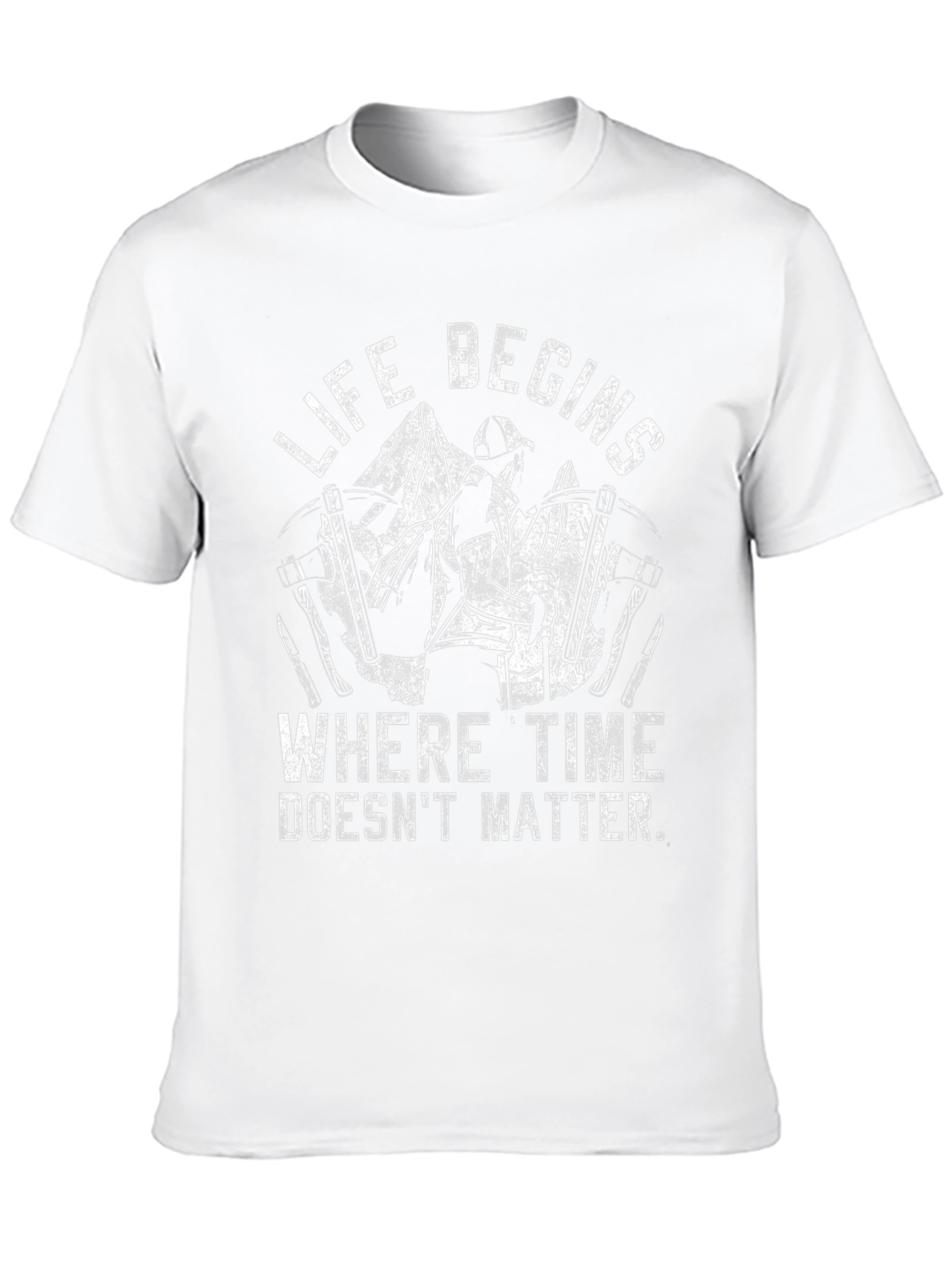 Life Begins Outdoors Black Graphic Tee
