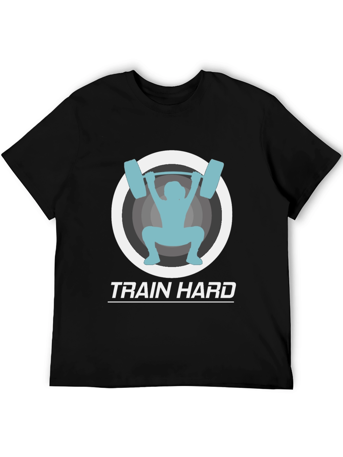 Train Hard Black Graphic Tee - Fitness Apparel