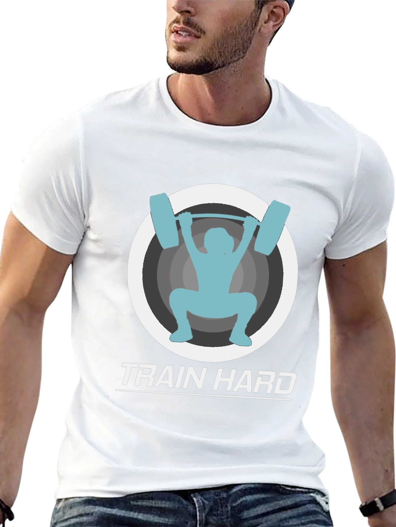 Train Hard Black Graphic Tee - Fitness Apparel